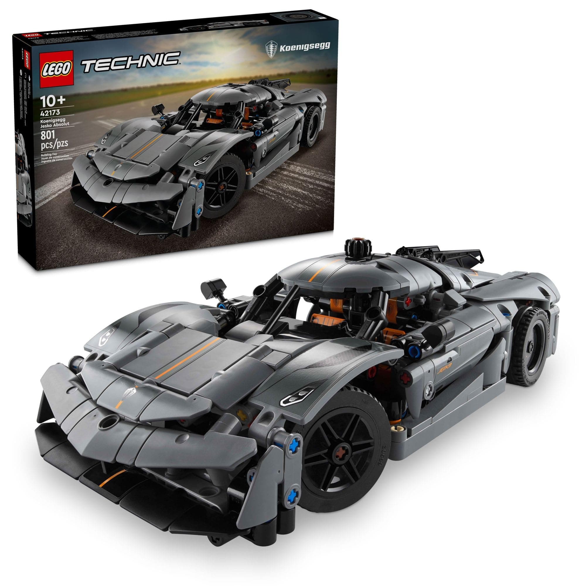 LEGO Technic Koenigsegg Jesko Absolut Grey Hypercar Sports Car Building Toy Set for Boys and Girls Vehicle Racing Car Building Model Kit Sports Car Toy Motor Lover Gift 42173