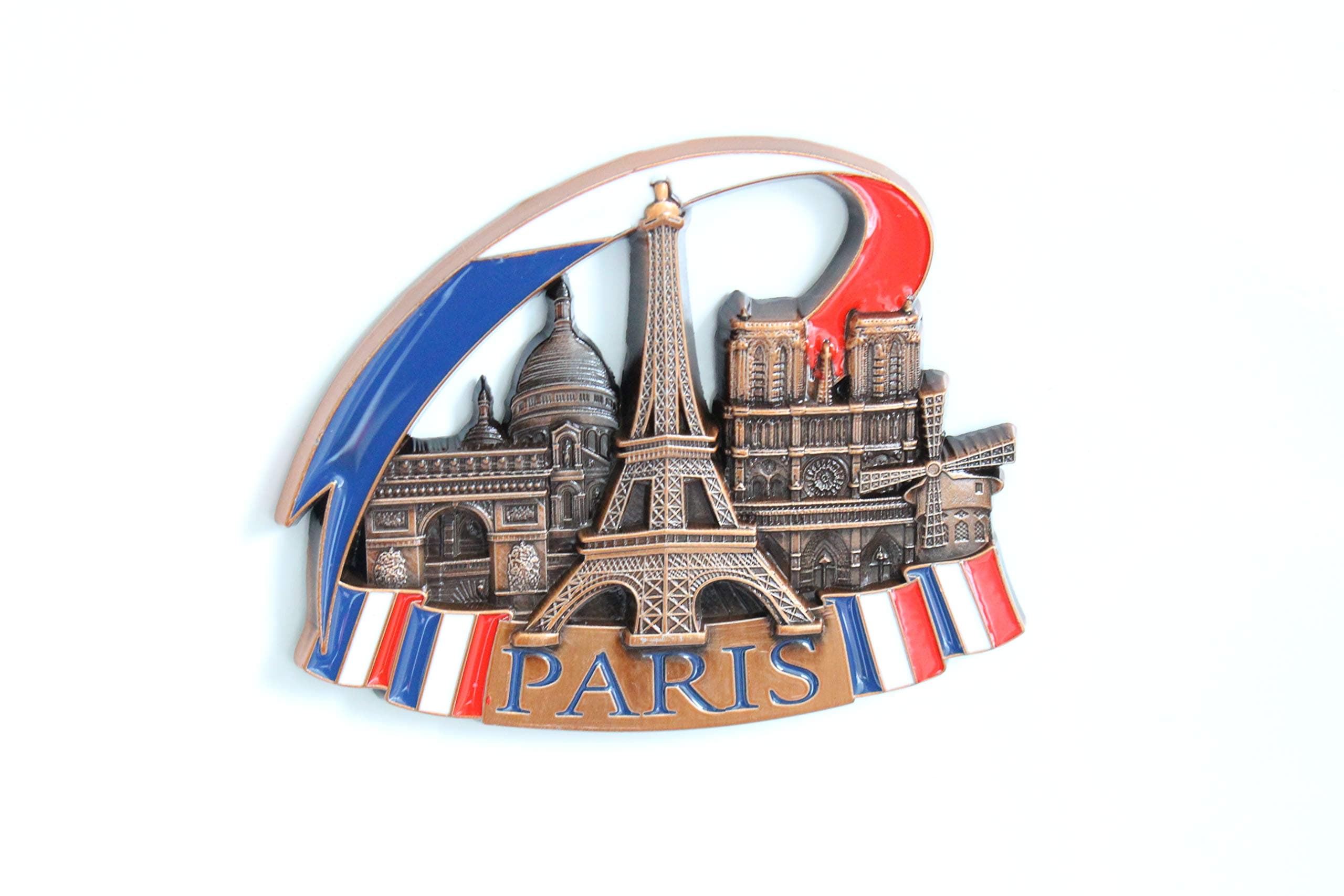 Designo Paris (France) - 3D Metal Fridge Magnet for Kitchen Refrigerator - Unique Stylish Holiday Souvenir Gift