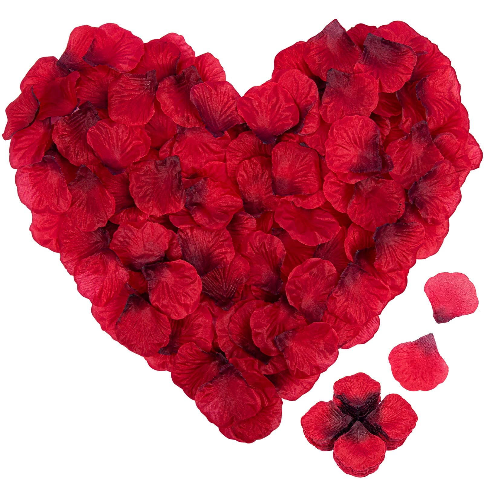 4000 Pieces Rose Petals, Artificial Silk Flowers Petals Romantic Decorations, Emulation Rose Petals for Wedding Decoration, Valentine's Day, Confession Decoration, Party Decoration (Dark Red)