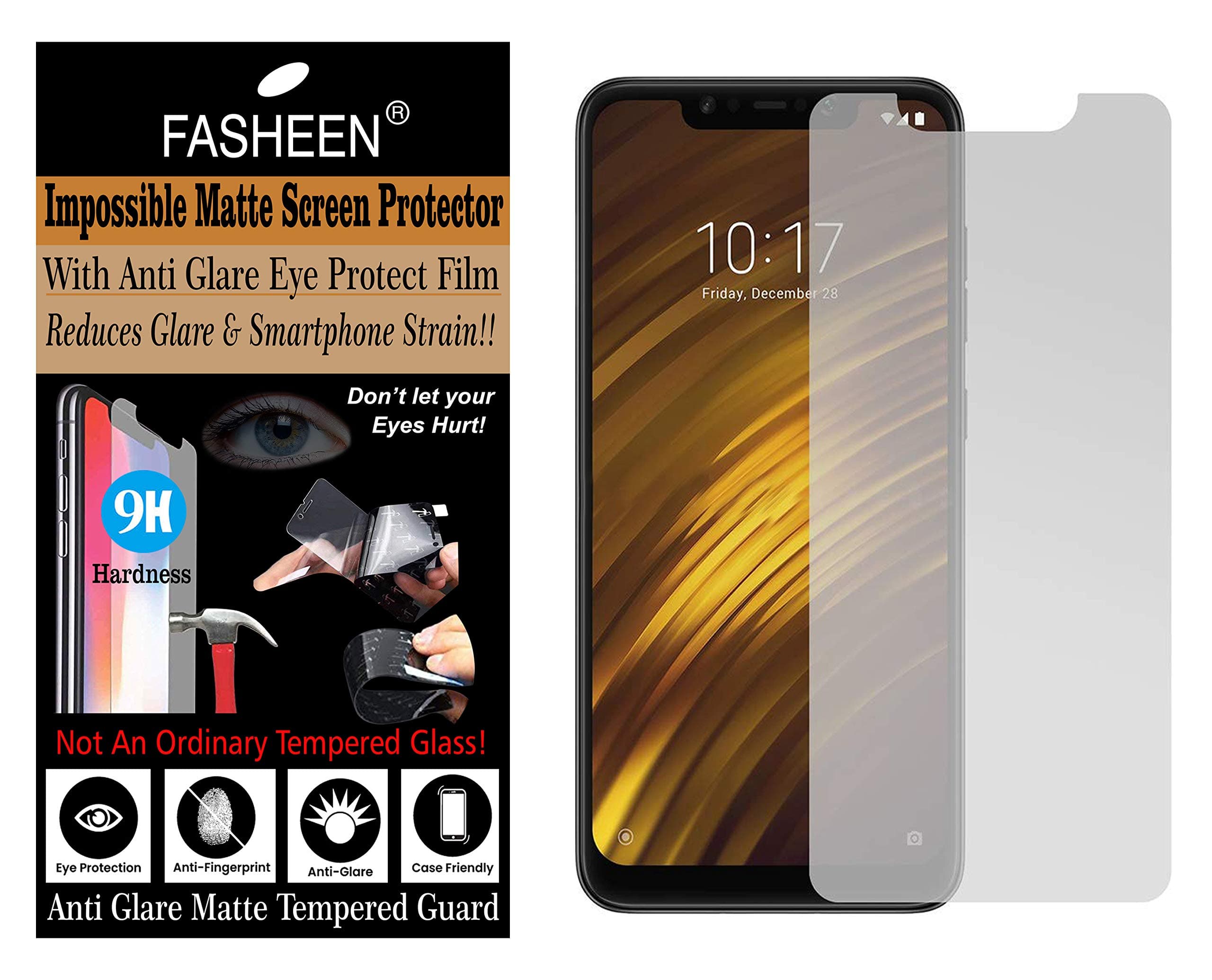 FASHEEN LENOVO ROCSTAR A319 Anti Glare Matte for Eye Protection, Flexible, Shatterproof Fiber, Not a Glass, Not Edge to Edge, Impossible Hammerproof Matte Screen Guard for LENOVO ROCSTAR A319