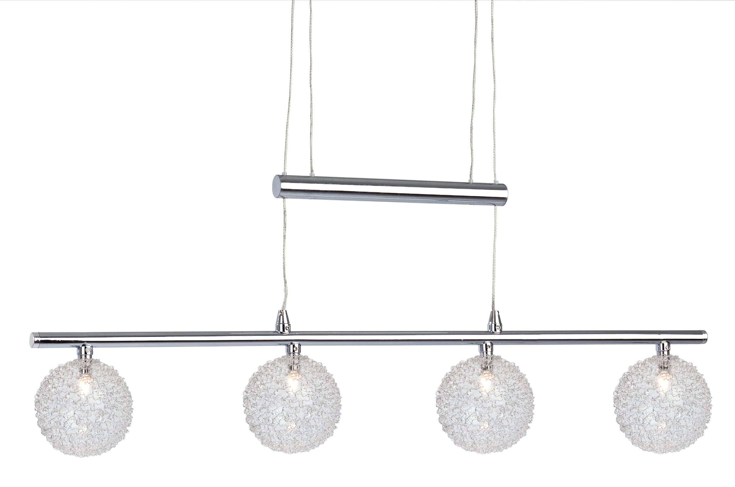 Nino Leuchten JoJo Spider 33360406 Countermove Ceiling Pendant Light / 4-Flame/Extra-Low Voltage/Length 60 cm/Height-Adjustable/Wire Mesh Balls/Chrome [Energy Class C]