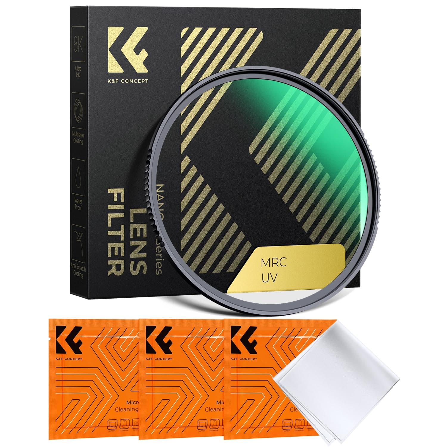 K&F Concept 40.5mm MC UV Protection Filter with 28 Multi-Layer Coatings HD/Hydrophobic/Scratch Resistant Ultra-Slim UV Filter for 40.5mm Camera Lens