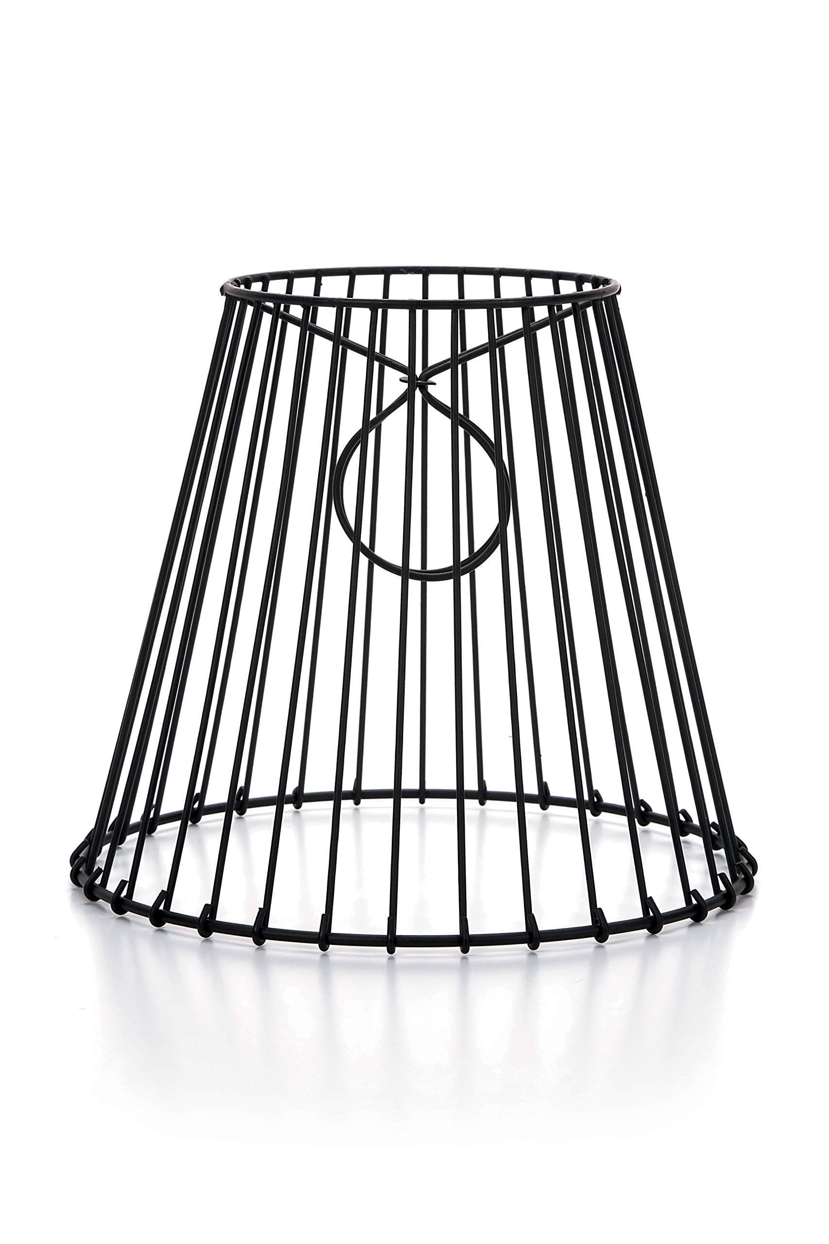 Cleveland Vintage Clip-On Metal Wire Lampshade - Create Your Own Home Lighting, Ideal for Creating a Mason Jar Light, 8” x 7” x 4.5”, Black