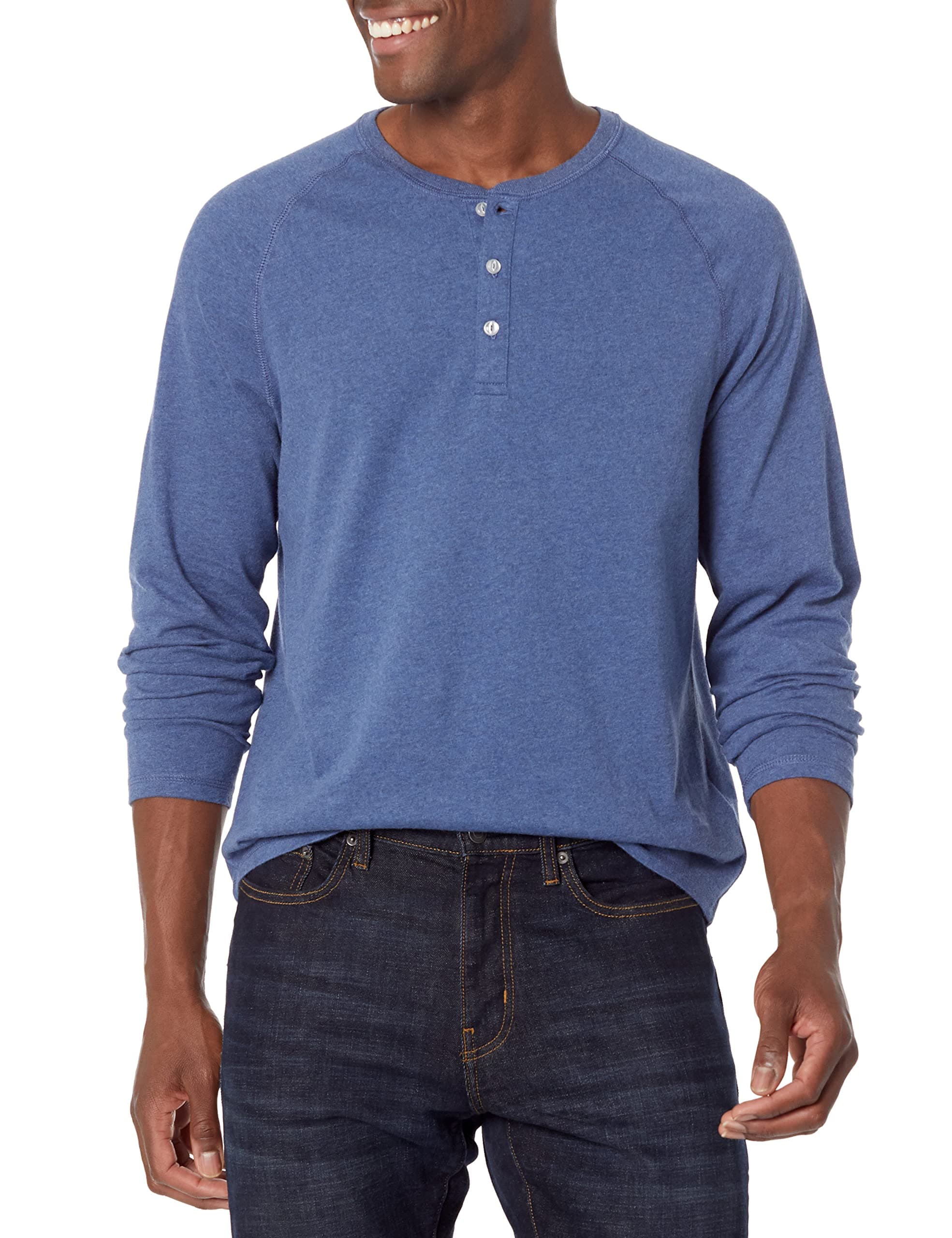 Men's Regular-Fit Long-Sleeved Henley Shirt (Available in Big and Tall)