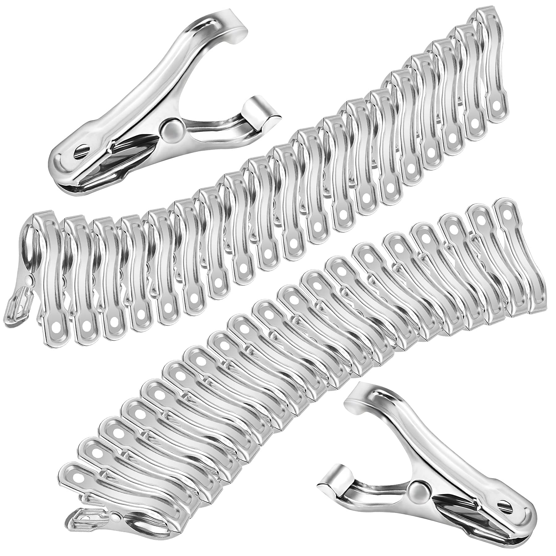40 PCS Garden Clips, Greenhouse Clamps Made of Stainless Steel, Greenhouse Clips for Netting, Have a Strong Grip to Hold Down the Shade Cloth or Plant Cover on Garden Hoops