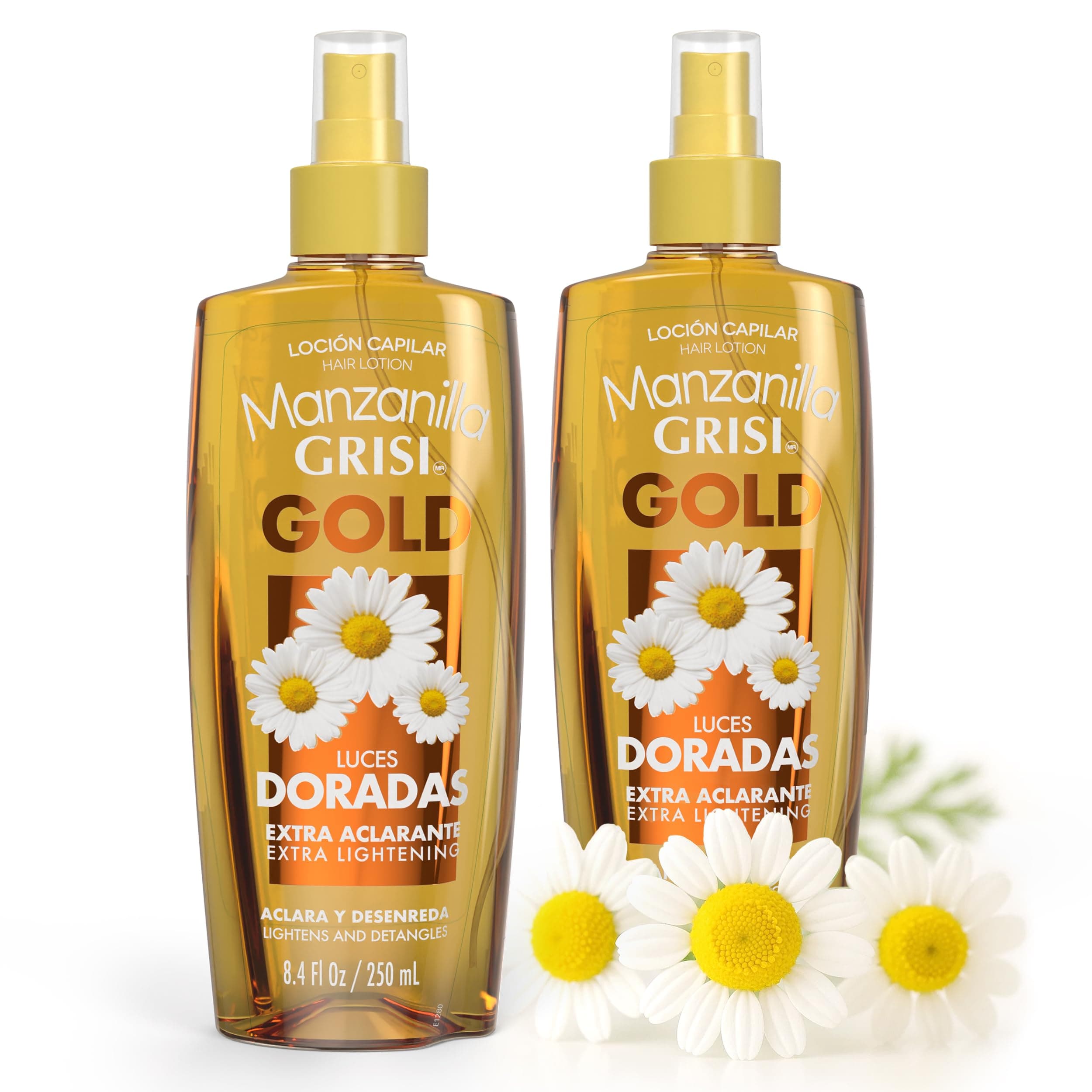 Grisi Manzanilla Hair Lotion Gold, Hair Lotion with Chamomile Extract, 2-Pack of 8.4 FL Oz, Spray Bottles