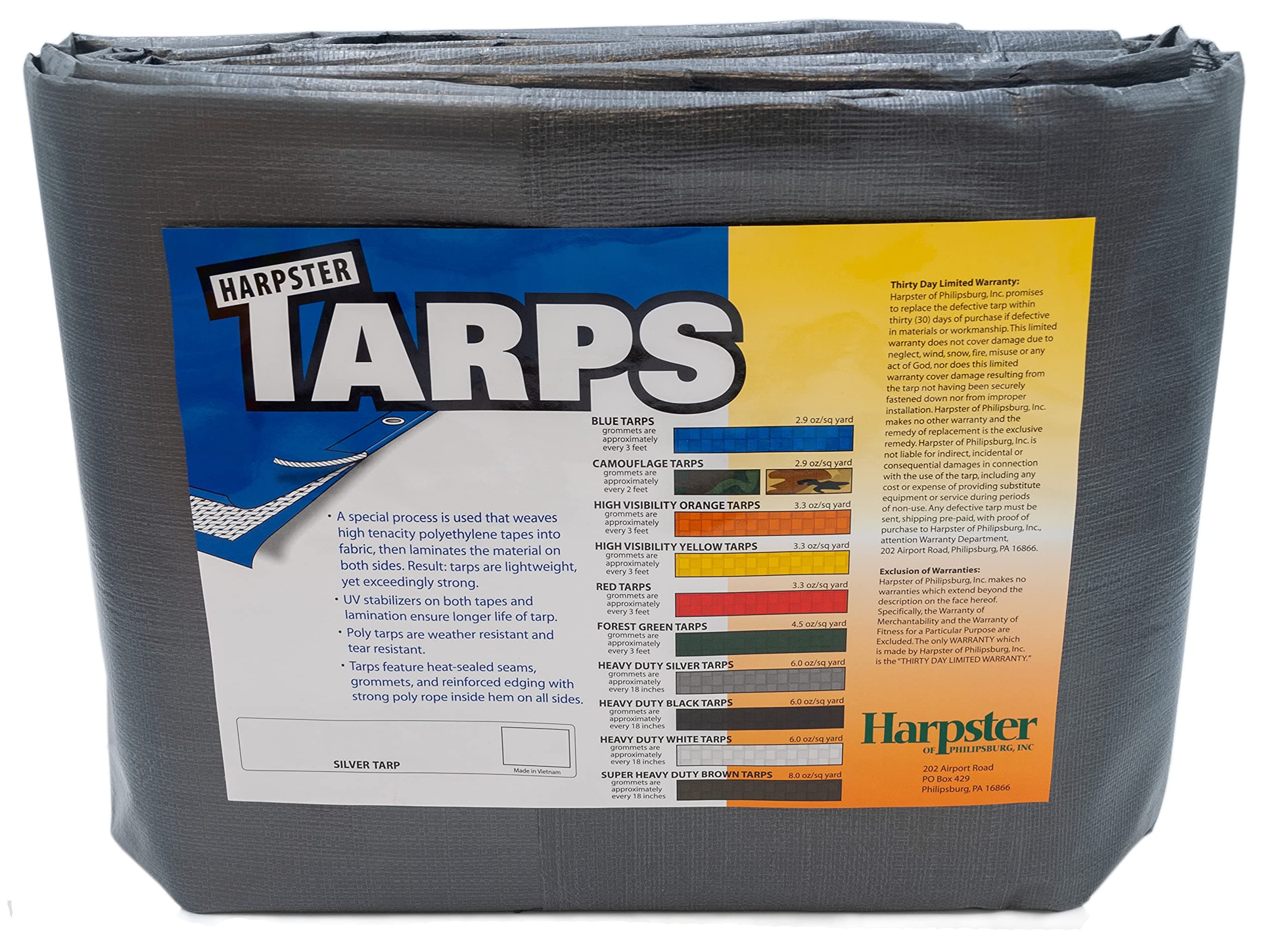 Heavy Duty Silver Tarp 6 OZ., 10'x30'
