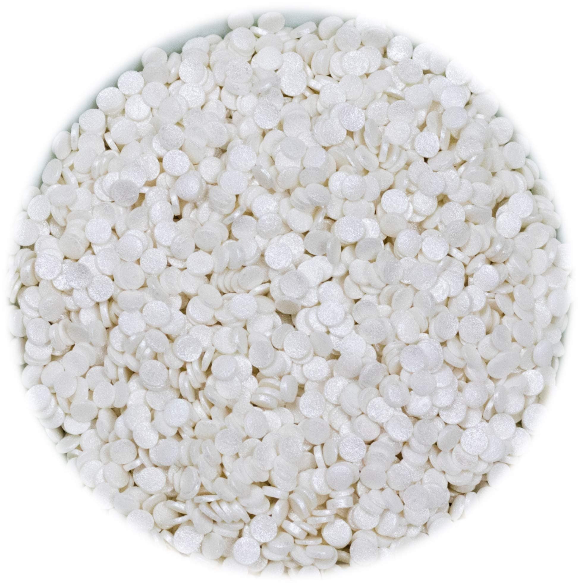 White Glimmer Confetti (funfetti) Cupcake / Cake Decorations Sprinkles (100g)