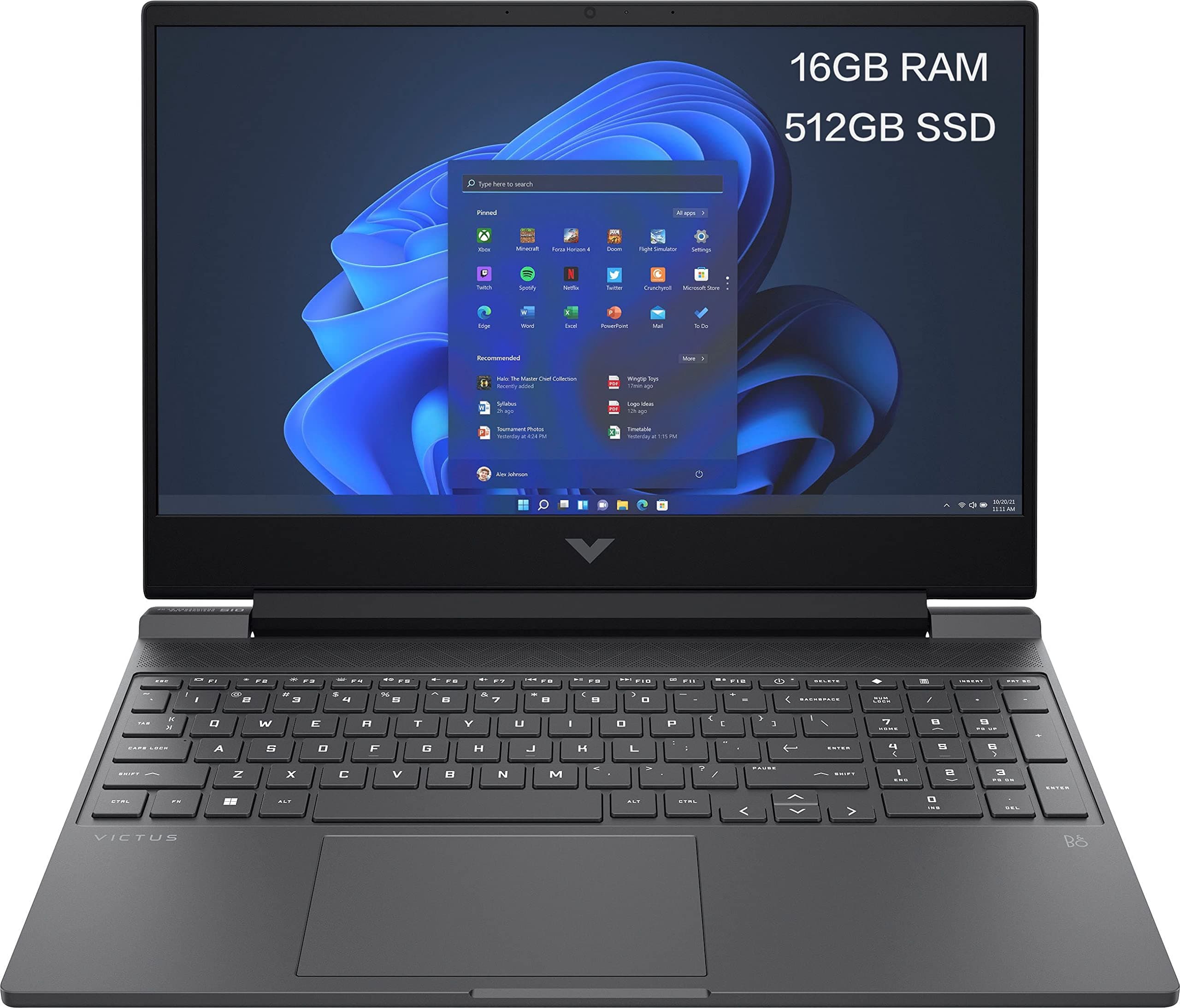 HPNewest Victus 15.6" FHD 144Hz Refress Rate Gaming Laptop, Intel i7-12650H 10Cores, NVIDIA RTX 3050Ti, 16GB RAM 512GB SSD, WiFi6, Type-C, RJ45, HDMI, Webcam, Backlit Keyboard, Win11 Pro (Upgraded)