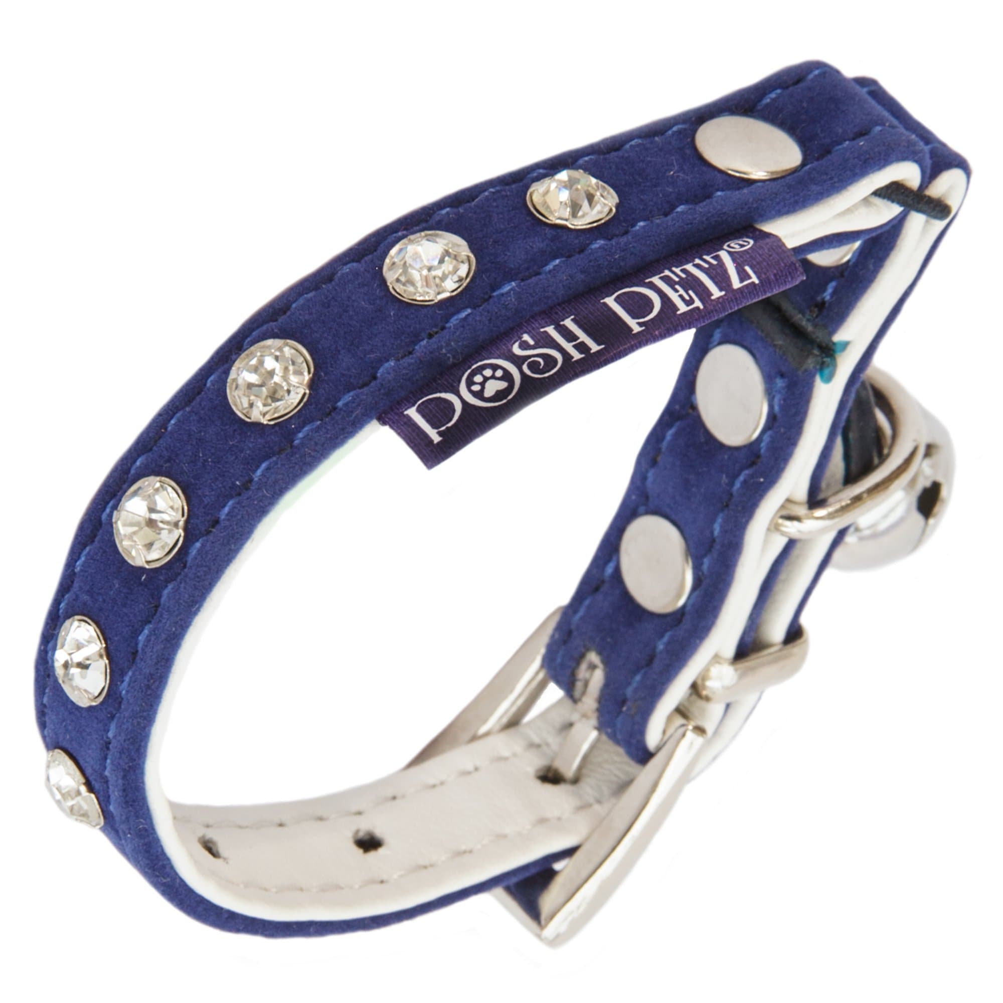 Cute Velvet Diamante KITTEN Collar - Royal Blue