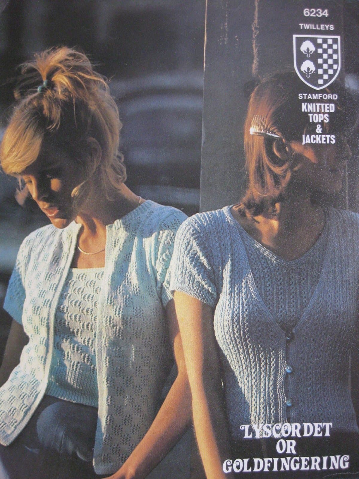 Knitting Pattern Cotton Lyscordet / Goldfingering 76-102cms (30-40") Twilleys 6234 Retro Jackets Top lacy retro Yarn