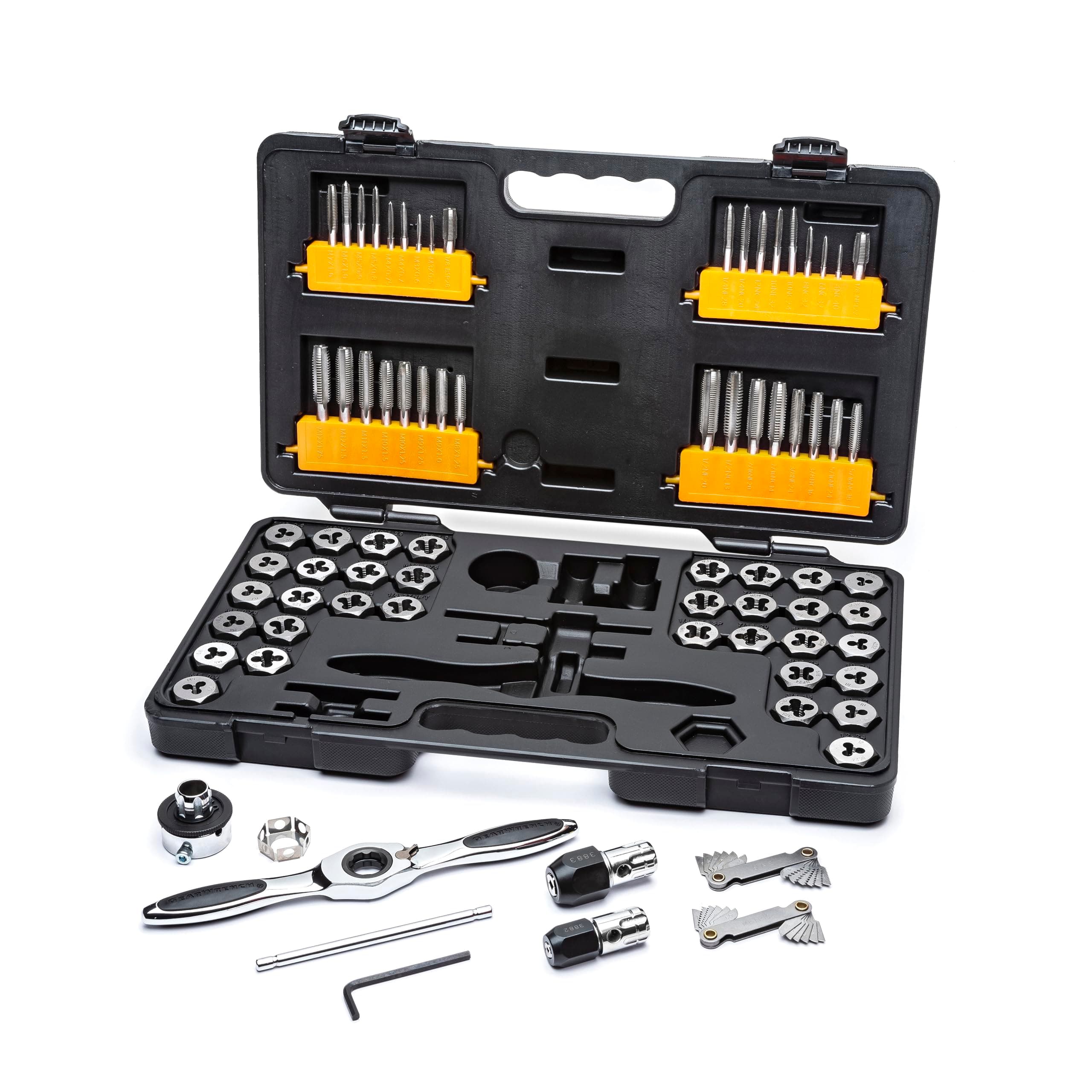 77 Piece SAE/Metric Ratcheting Tap and Die Set -3887
