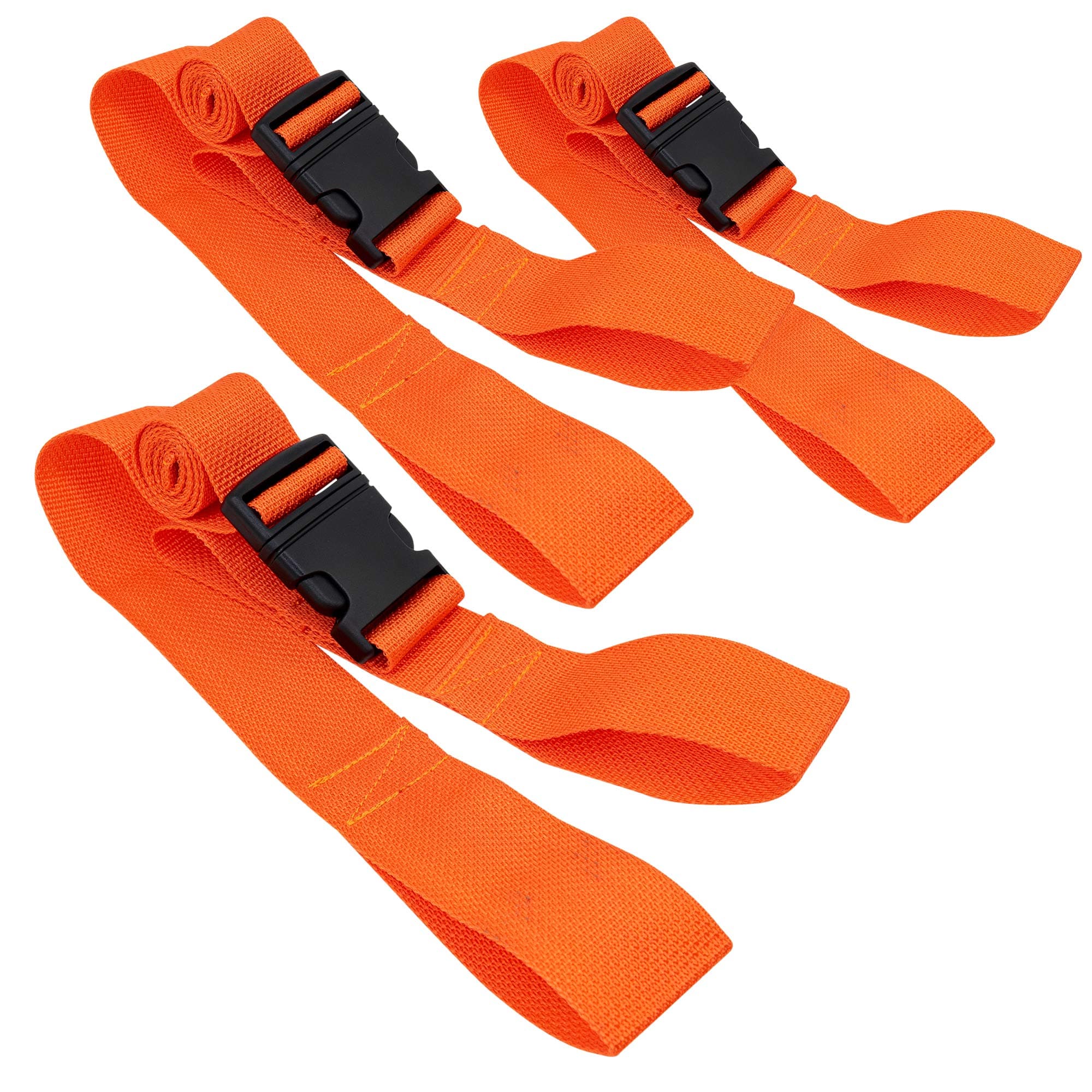 LINE2design Backboard Spine Board Straps With Loop Ends - Orange 3 Pack 5'