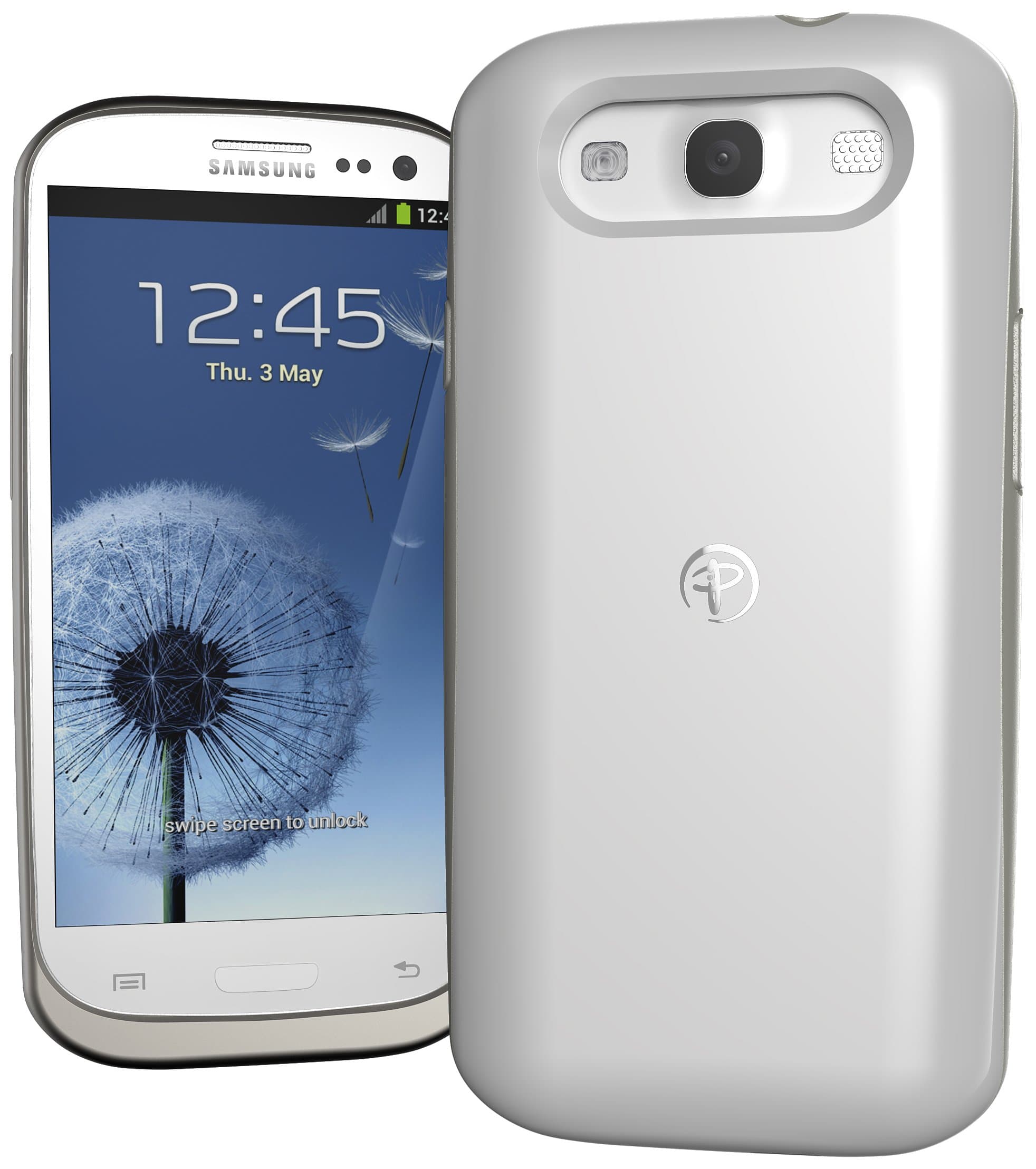 DURACELLPowermat Wireless Charger Case for Samsung Galaxy SIII - Retail Packaging - White