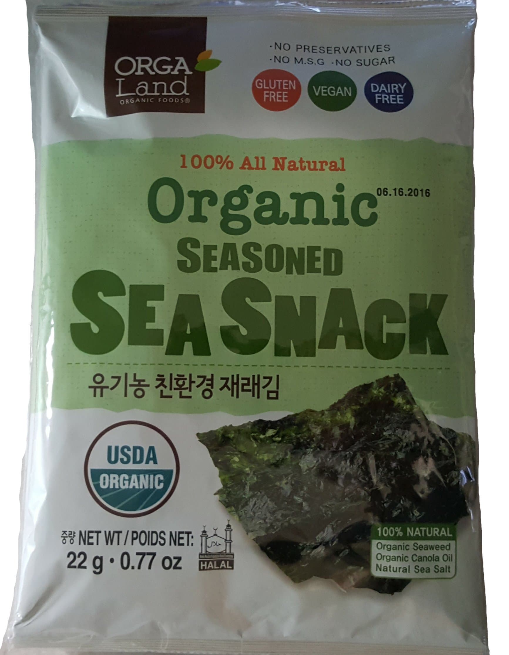 Organic Seasoned Sea Snack 100% All Natural 0.14 oz