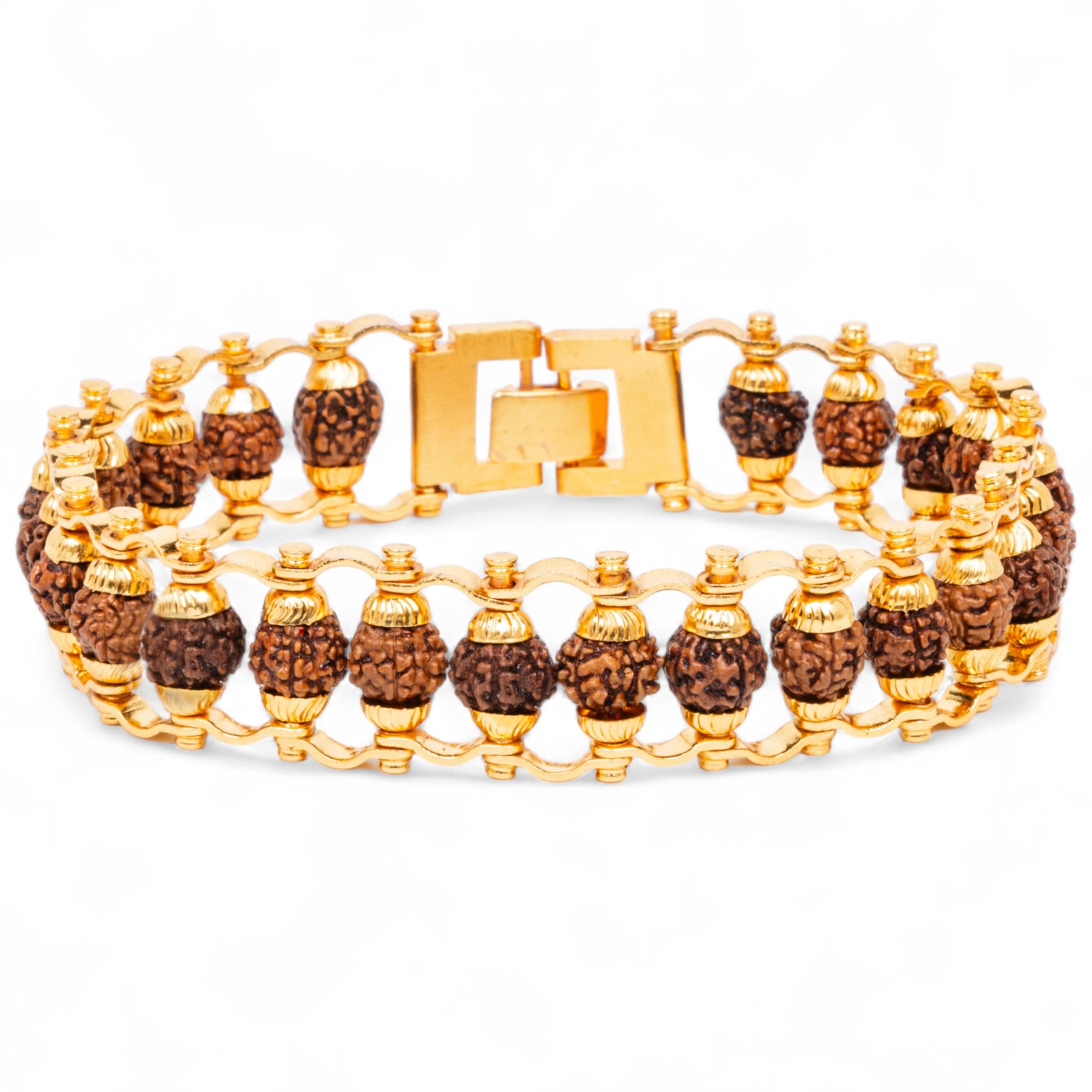 Elite Rudraksha Bracelet for Men | Gold Plated Men's Bracelet | Spiritual Jewellery | Free Size