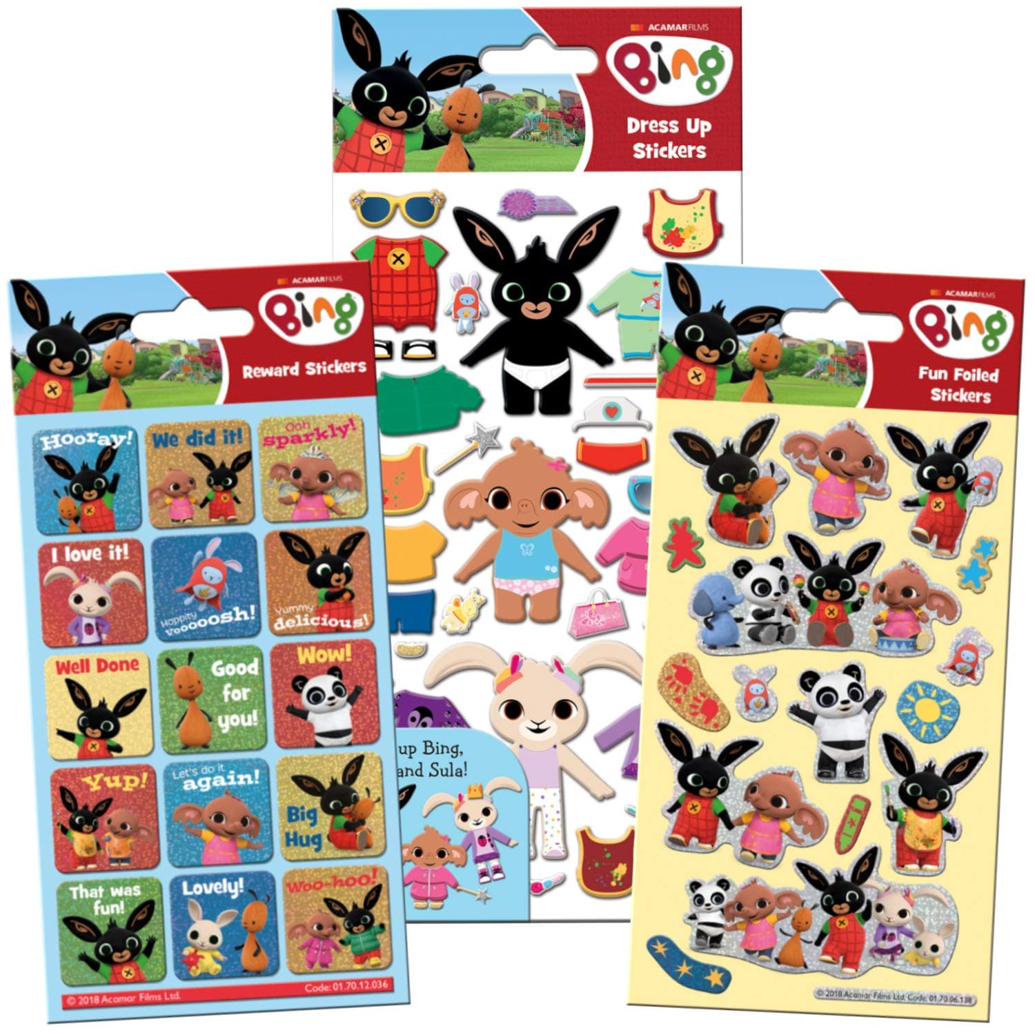 Paper Projects Bing Super Sticker Pack | Big Bundle for Scrapbooking and Decoration | Reusable on Non-Porous Surfaces