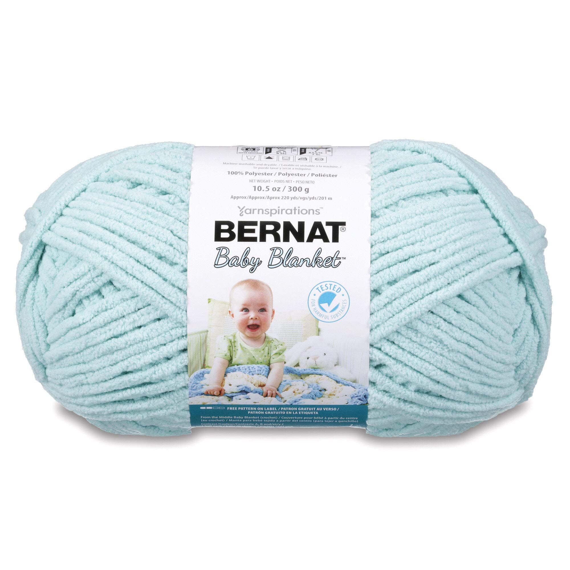 BABY BLANKET BB Seafoam Yarn - 1 Pack of 10.5oz/300g - Polyester - #6 Super Bulky - 220 Yards - Knitting/Crochet