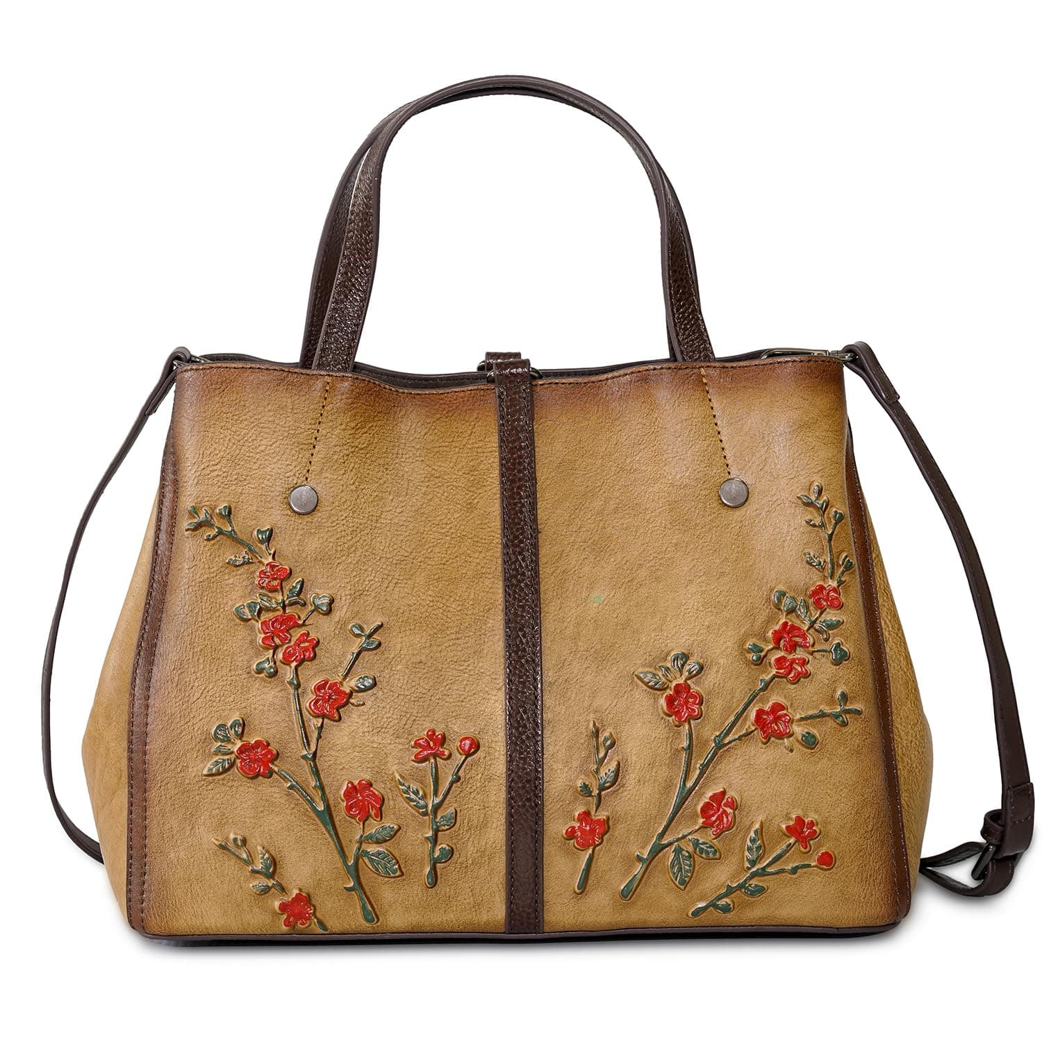 Genuine Leather Satchel for Women Top Handle Bags Handmade Purse Vintage Embossed Leather Crossbody Handbags Hobo Bag