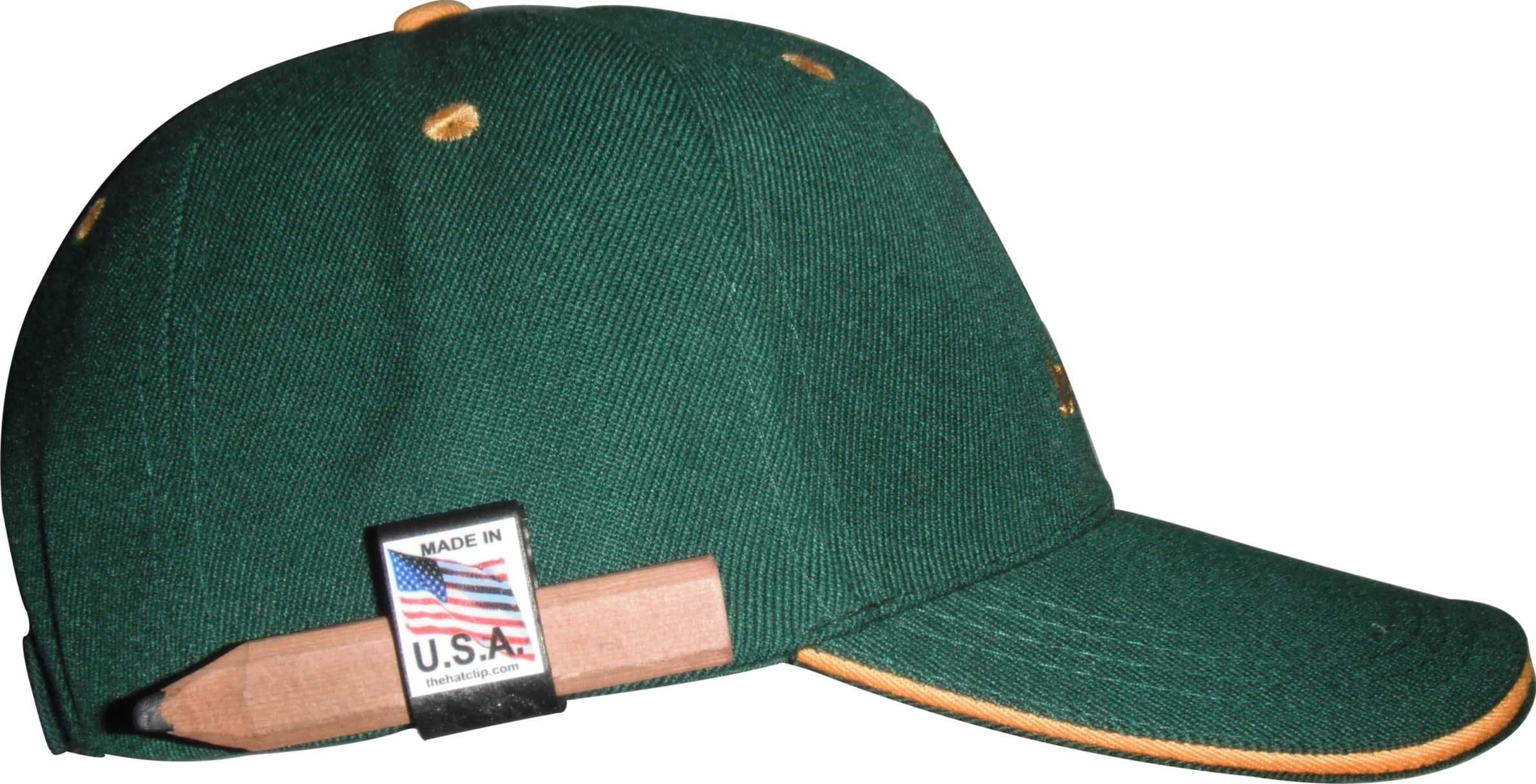 PENCIL HOLDERS for HATS! (10 BLACK CLIPS) Attach to either side of a hat cap or visor to hold most shape and size pens or pencils. Can hold a carpenters pencil, golf pencil or even a Marker