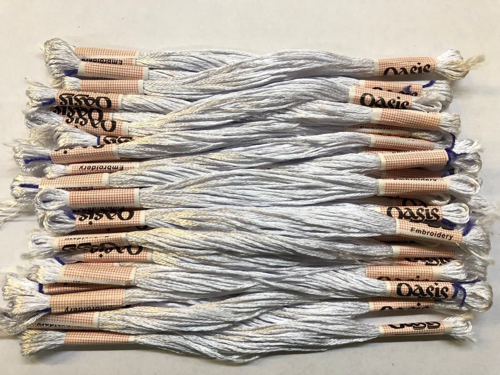 NEW 24 White Oasis SILK Hand Embroidery Thread Skein