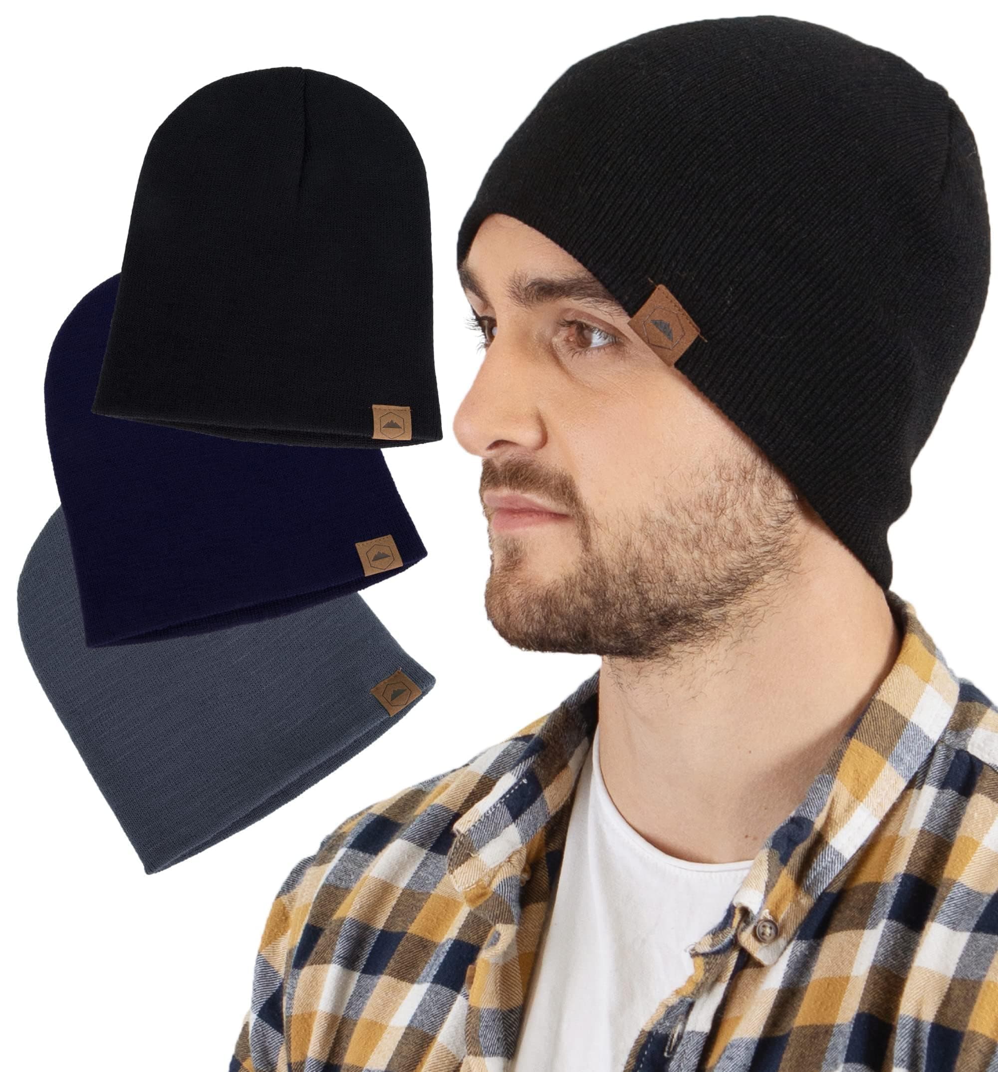 Tough Headwear ベーシックビーニー マルチパック (ブラック+ダークグレー+ネイビーブルー)