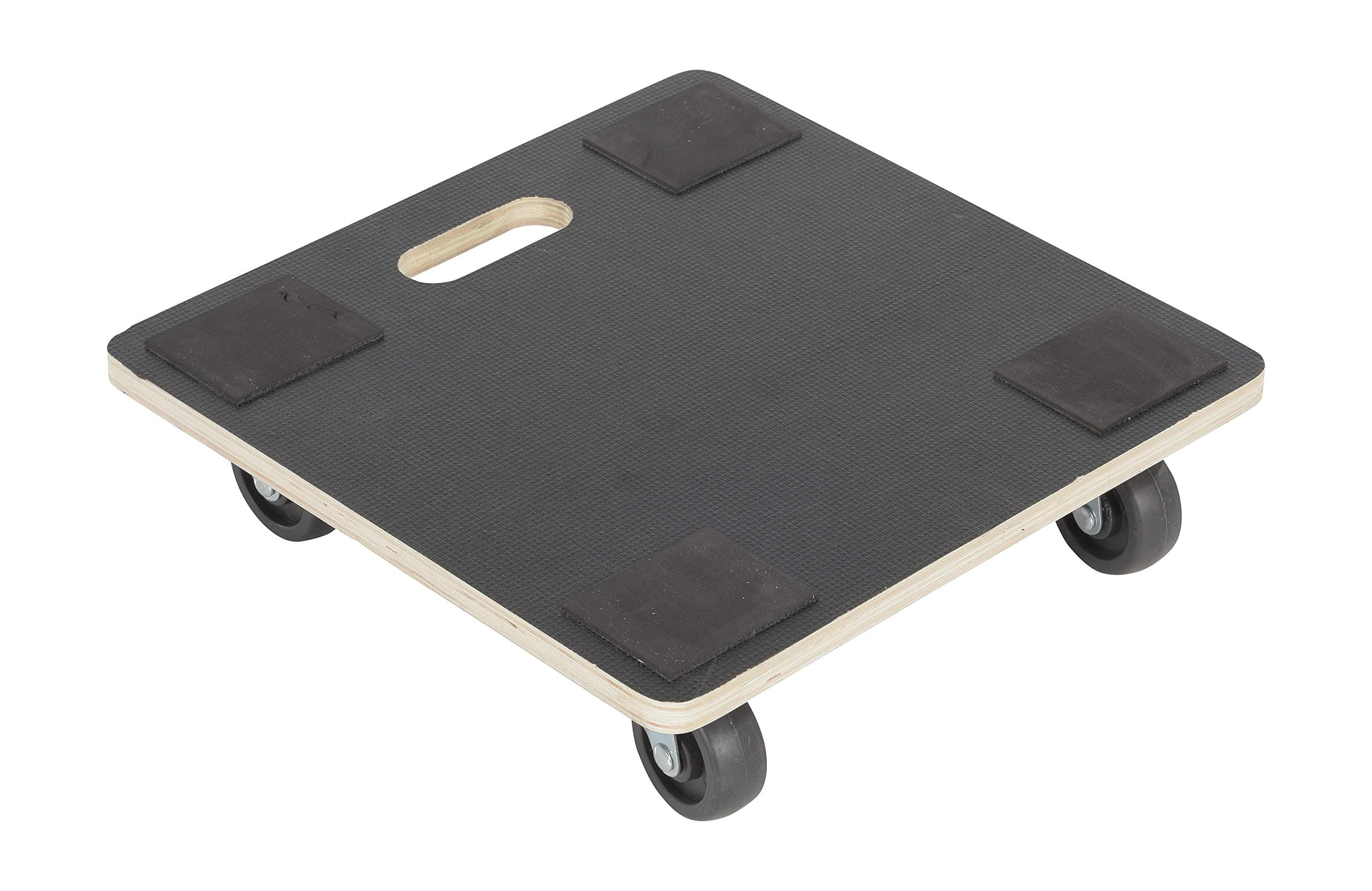 Vestil HDOS-SQ-1616-400 Hardwood Dolly-Square Deck, 400# Capacity, 16x16, Black