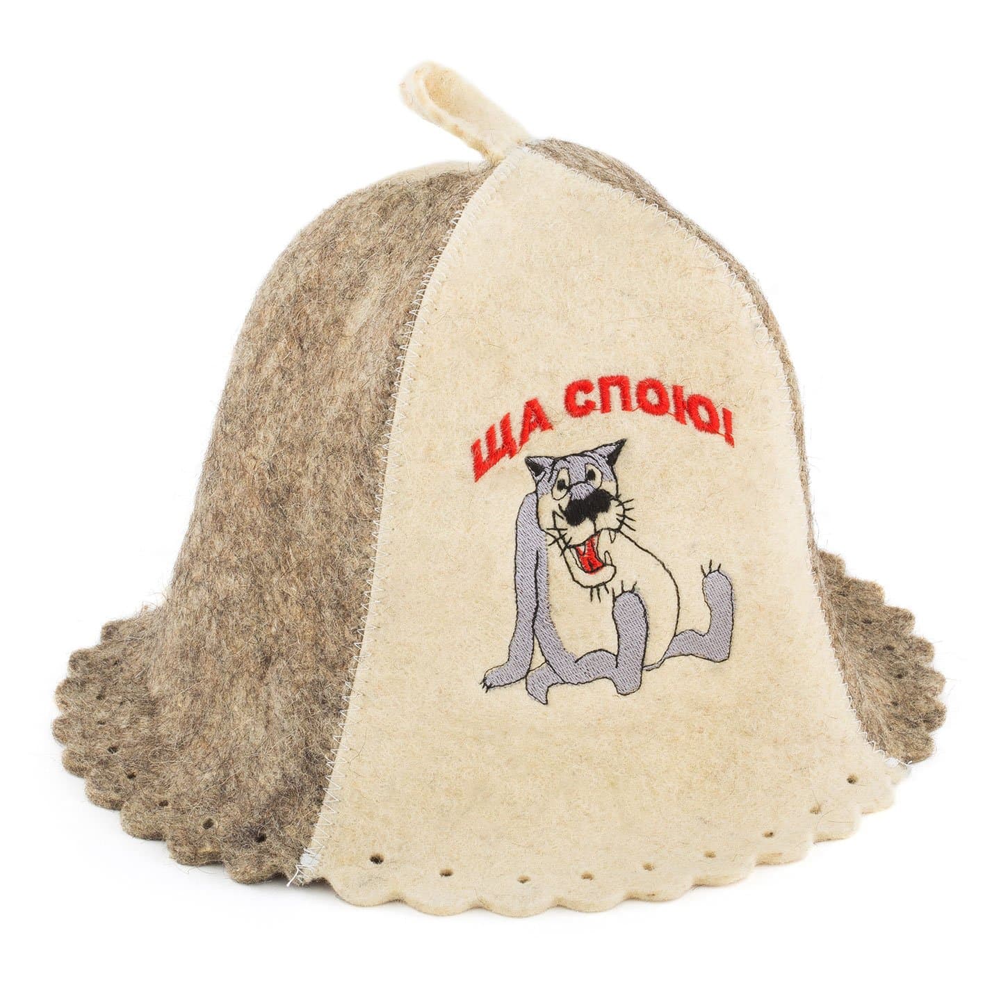 VHOB Dascooni Eden Ukraine Wool Sauna Hat Embroidered in Russian Shas Spou