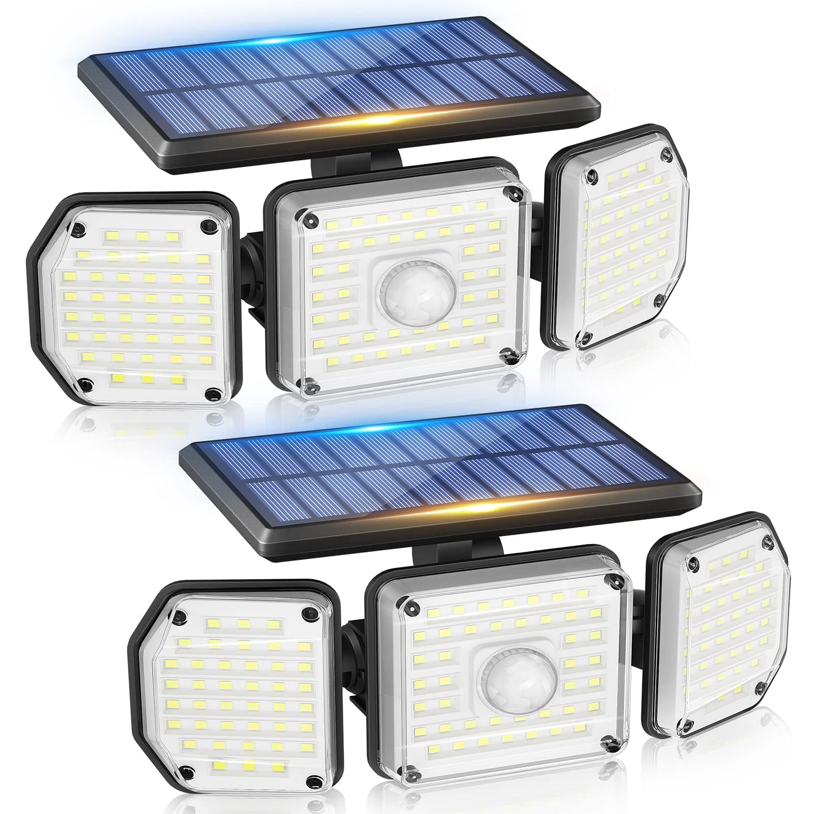 Security Lights Outdoor Motion Sensor - Solar Garden Lights 122 LED Outside Floodlight with Sensor 360°Angle Outdoor Wall Lights IP65 Waterproof Flood Lights for Front Door Yard Garage [Energy Class A+++]