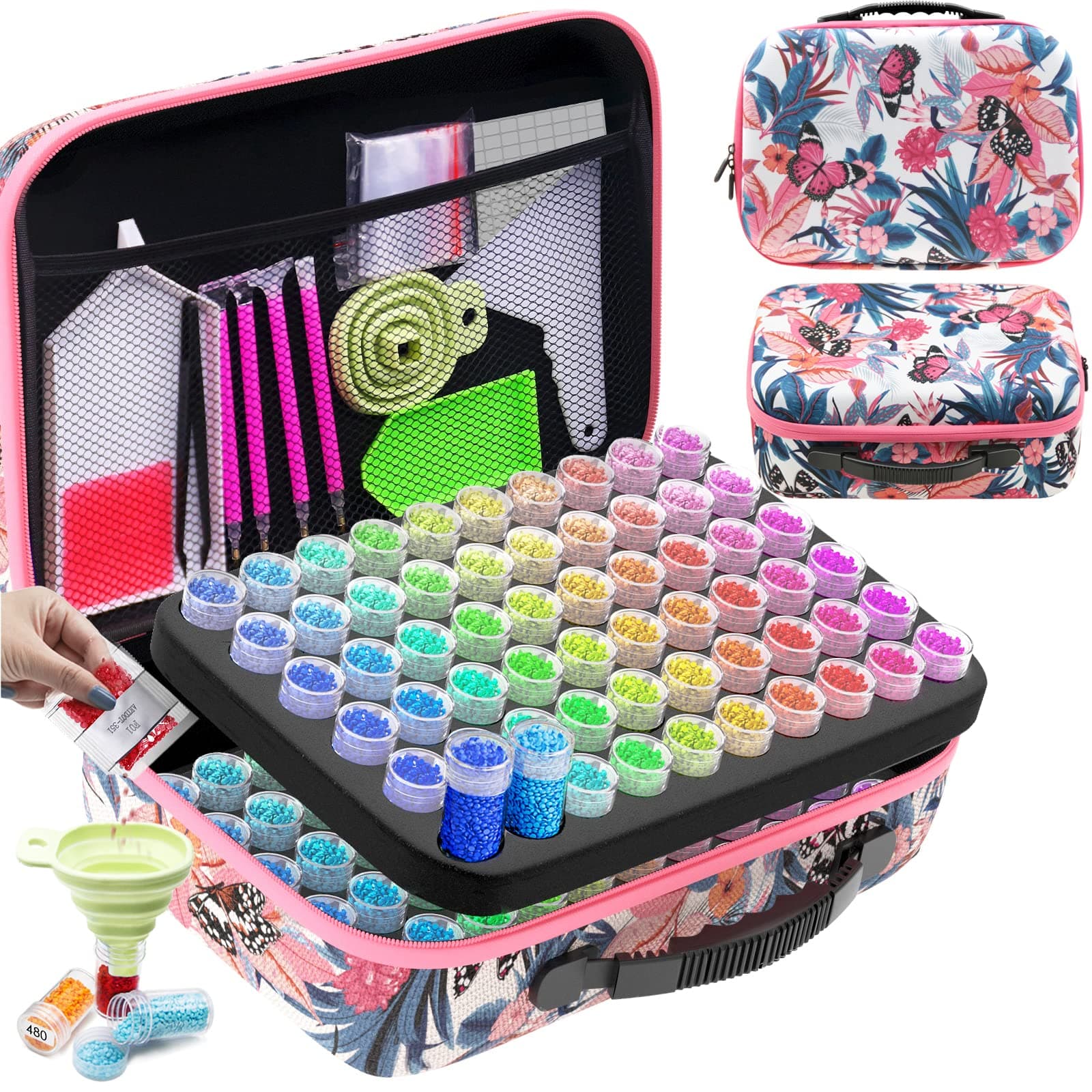 ARTDOT Diamond Painting Storage Containers, 120 Slots Diamond Art Accessories and Tools for 5D Diamond Painting Kits Organizer
