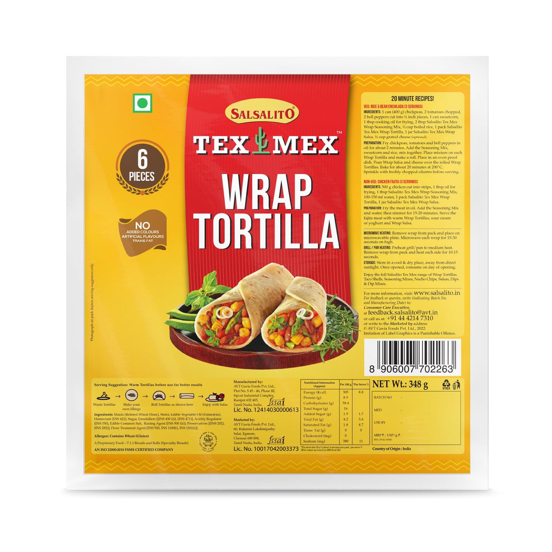 Wrap Tortilla Original, 348g