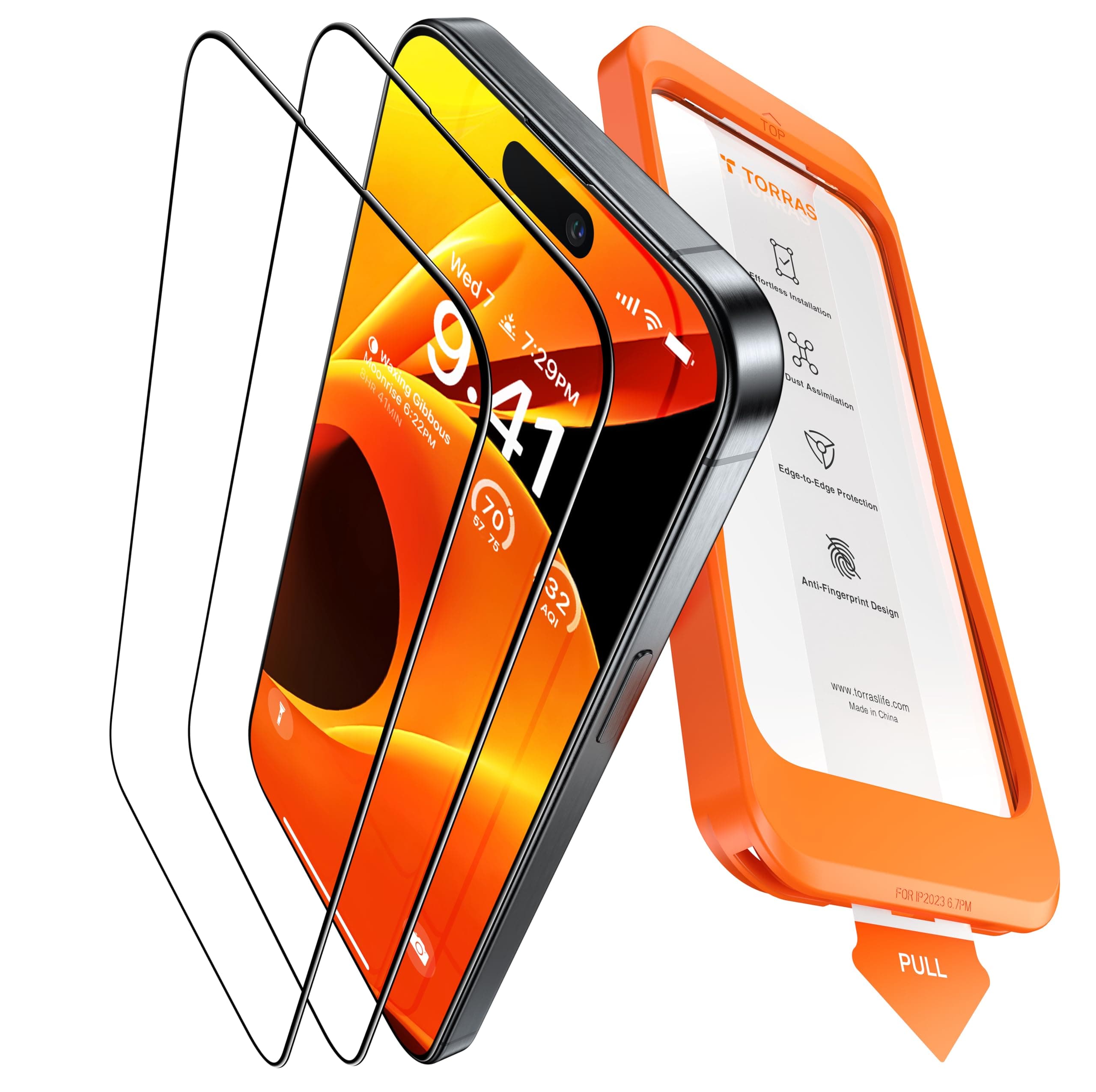 – [Full Screen Tempered Glass for iPhone 15 Pro Max Screen Protector 12FT Military Shatterproof, 9H Anti-Scratch, No Bubbles No Dust, Durable Screen Protector for iPhone 15 Pro Max Glass 2 Pack