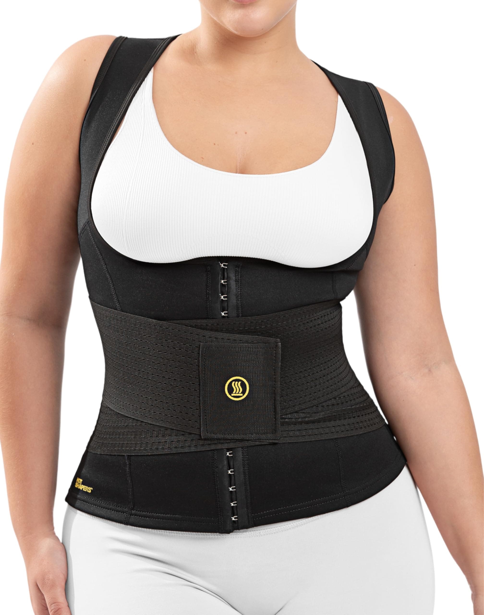 HOT SHAPERSWomen’s Hourglass Body Sculpting Kit - Waist Cincher & Waist Trainer with Sweat Fabric for Full-Body Contouring