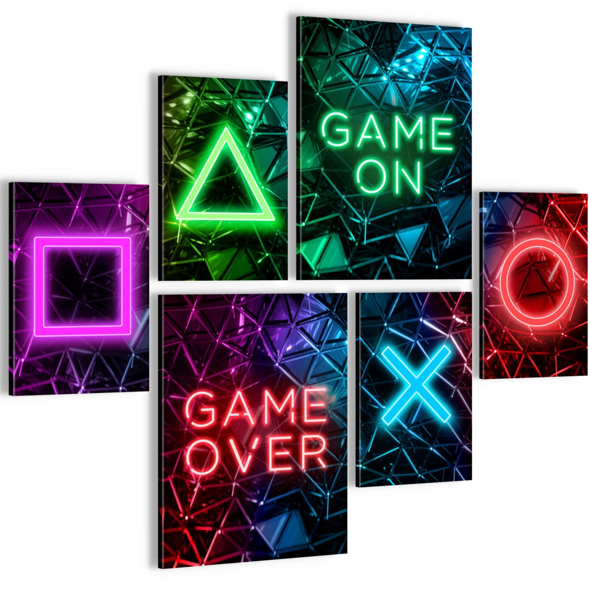 Novart Gaming Pictures - No Extra Frame Required - Game Console Gamer - Modern Poster Colourful - Teenager Teenager Room Wall Pictures N002663a