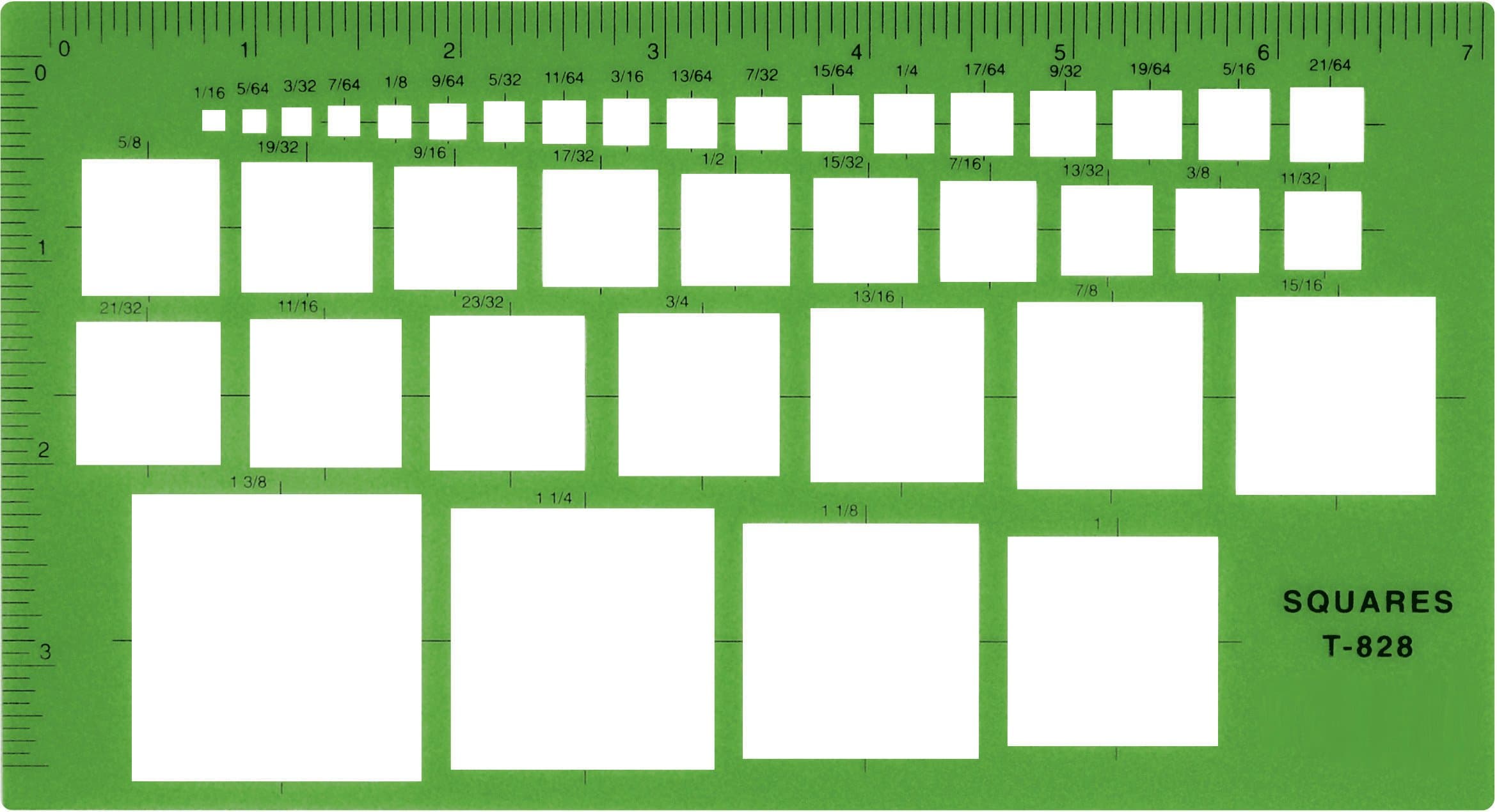 Westcott T-828 Technical Squares Drawing and Drafting Template, Plastic Template Tool, Green