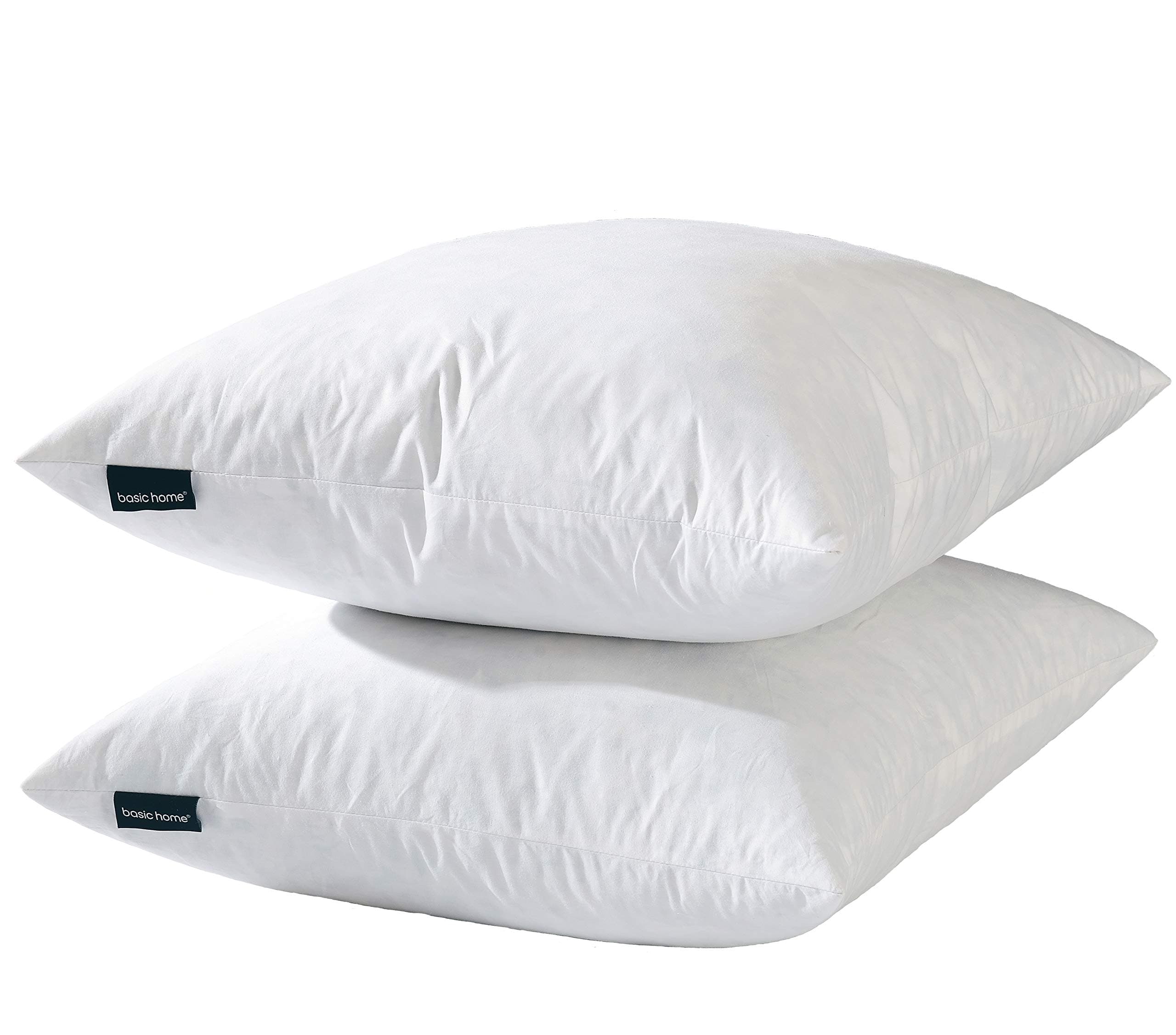 Hotel-Style Goose Feather Down Euro Pillow Insert for Sofa & Bed - 100% Odorless & Plump Cushion Filler - 233TC Cotton with Inner Liner to Prevent Poking (26x26 Inch)