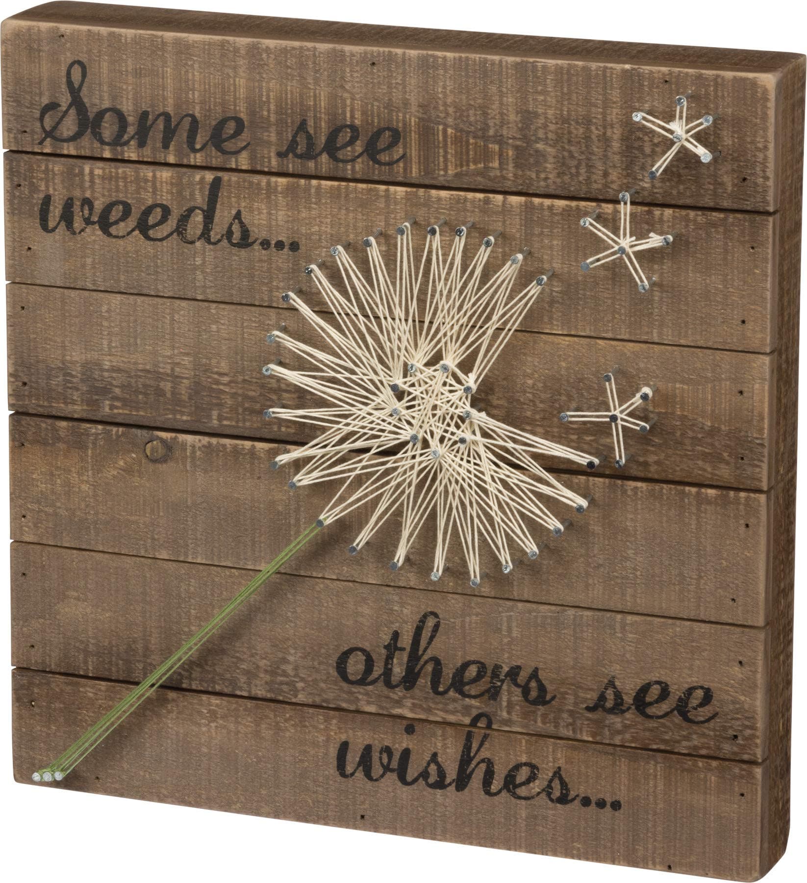 Primitives by KathyDistressed Wood Slat Sign - 'Some see weeds...' with Hand-Strung Heart, Wall Art & Desk Decor for Home