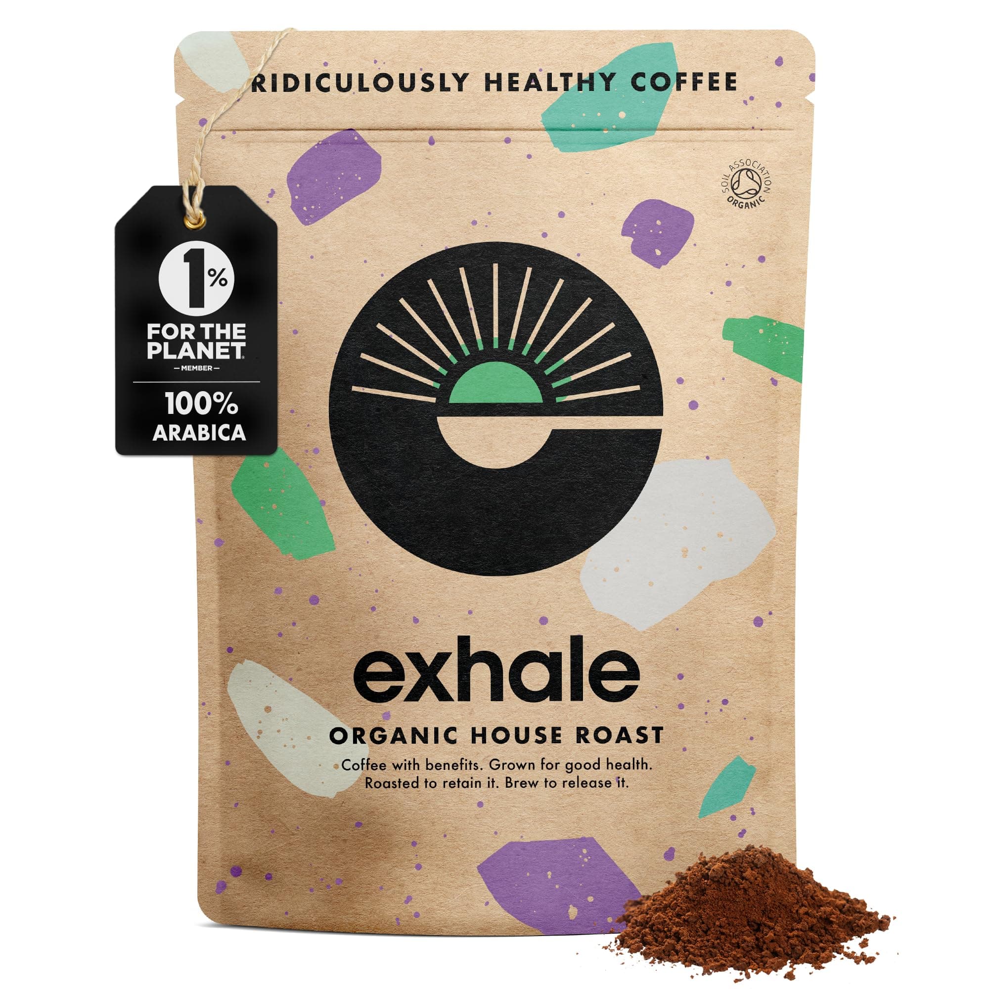 Organic Fine Ground Coffee - 450g Pack - Mycotoxin Free, Mould Free & Polyphenol Rich - For Moka, AeroPress and Drip (Medium Roast, 450g)