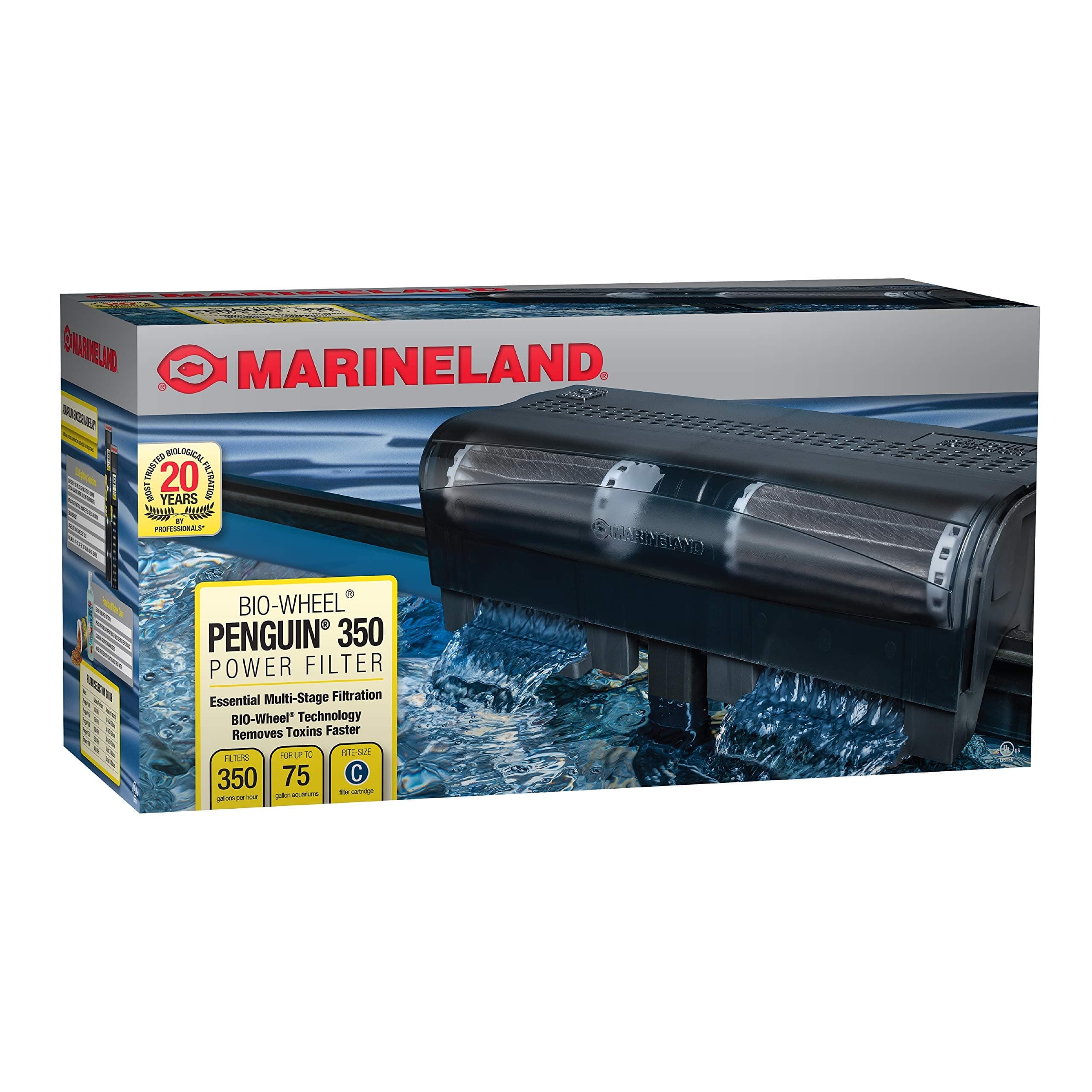 Marineland Penguin Power Filter, 50 to 70-Gallon, 350 GPH