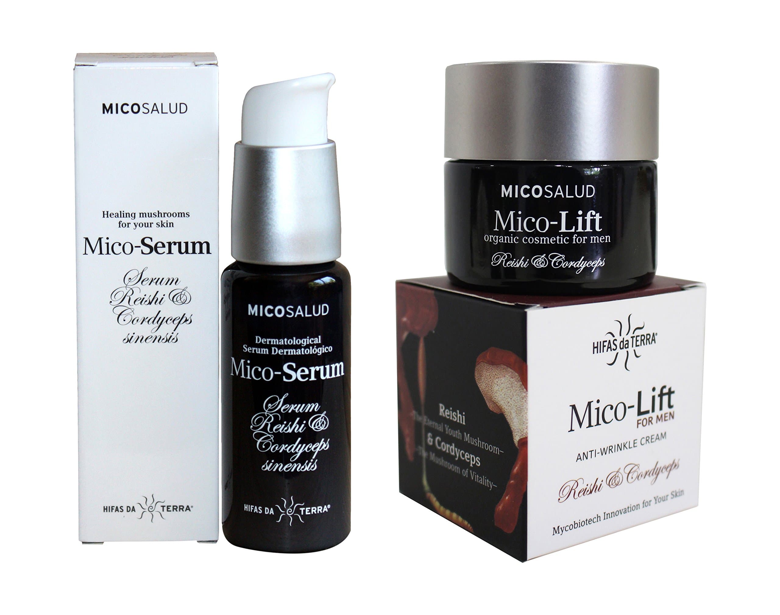 Hifas da Terra organic mushroom cosmetics set Mico-Serum and Mico-Lift cream for Him
