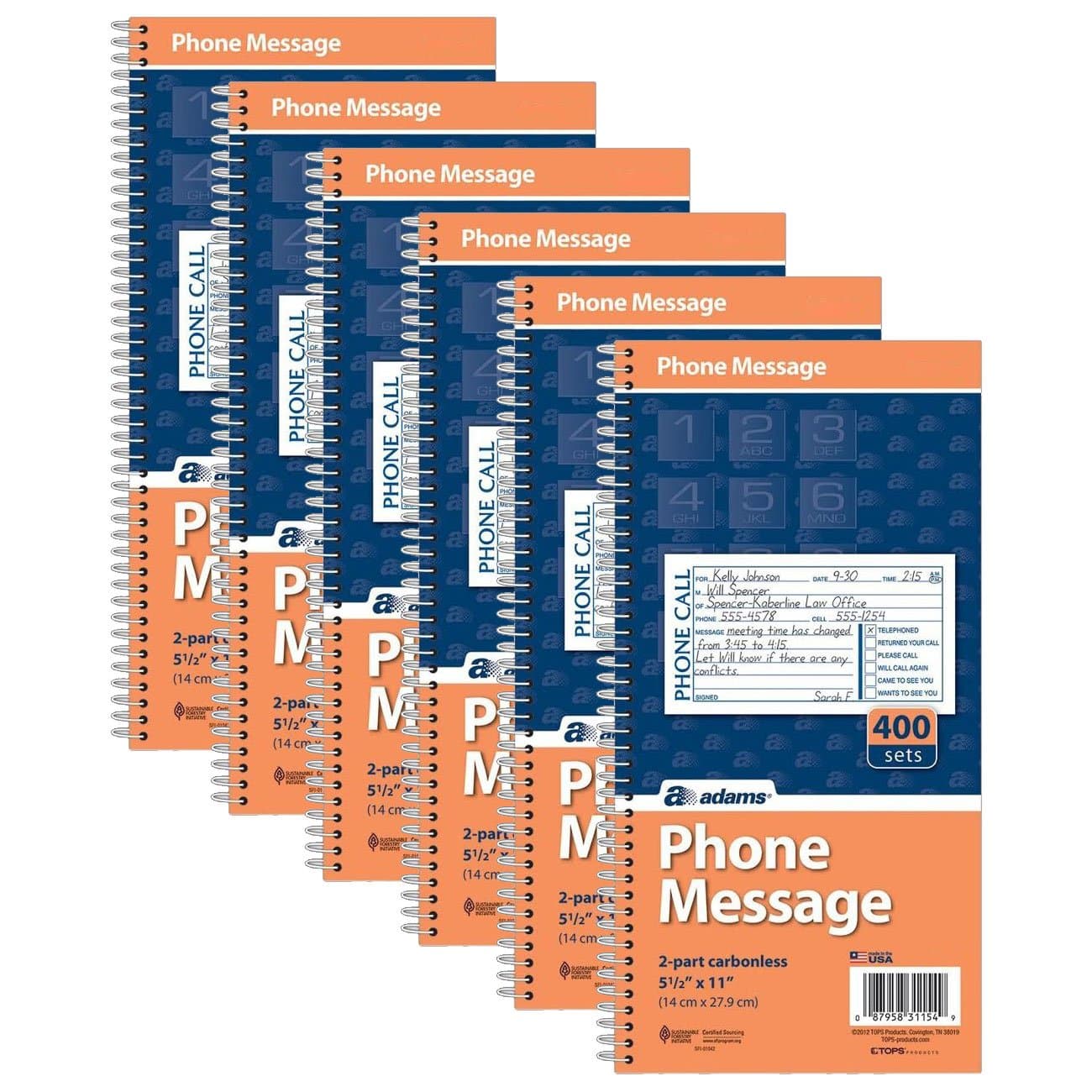 Spiral Bound Phone Message Books