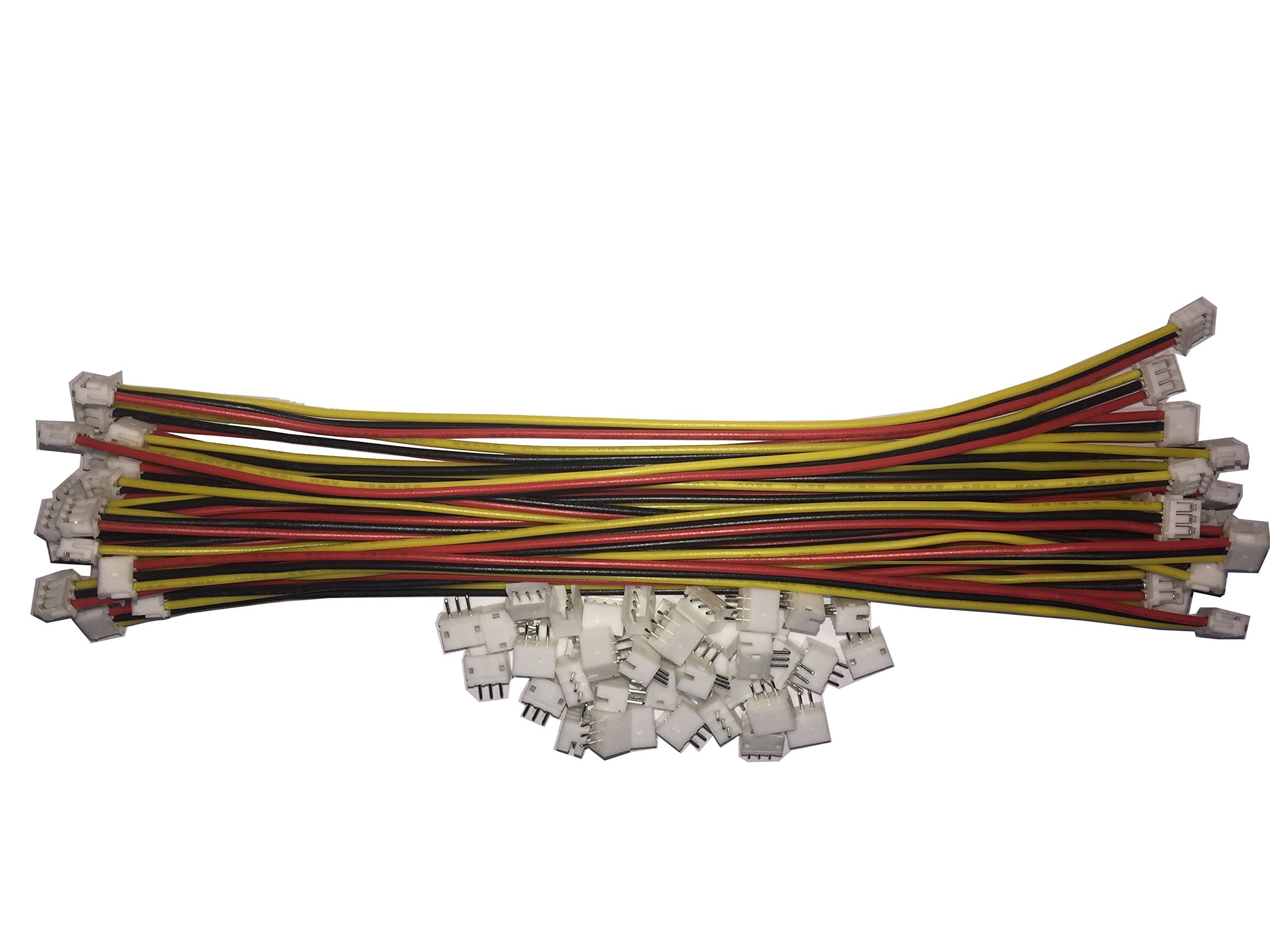 20 PCS 3 PIN JST ZH Female Connector on Both Side - 150mm 1007 28 AWG & 40 PCS 3 PIN JST ZH Male Connector