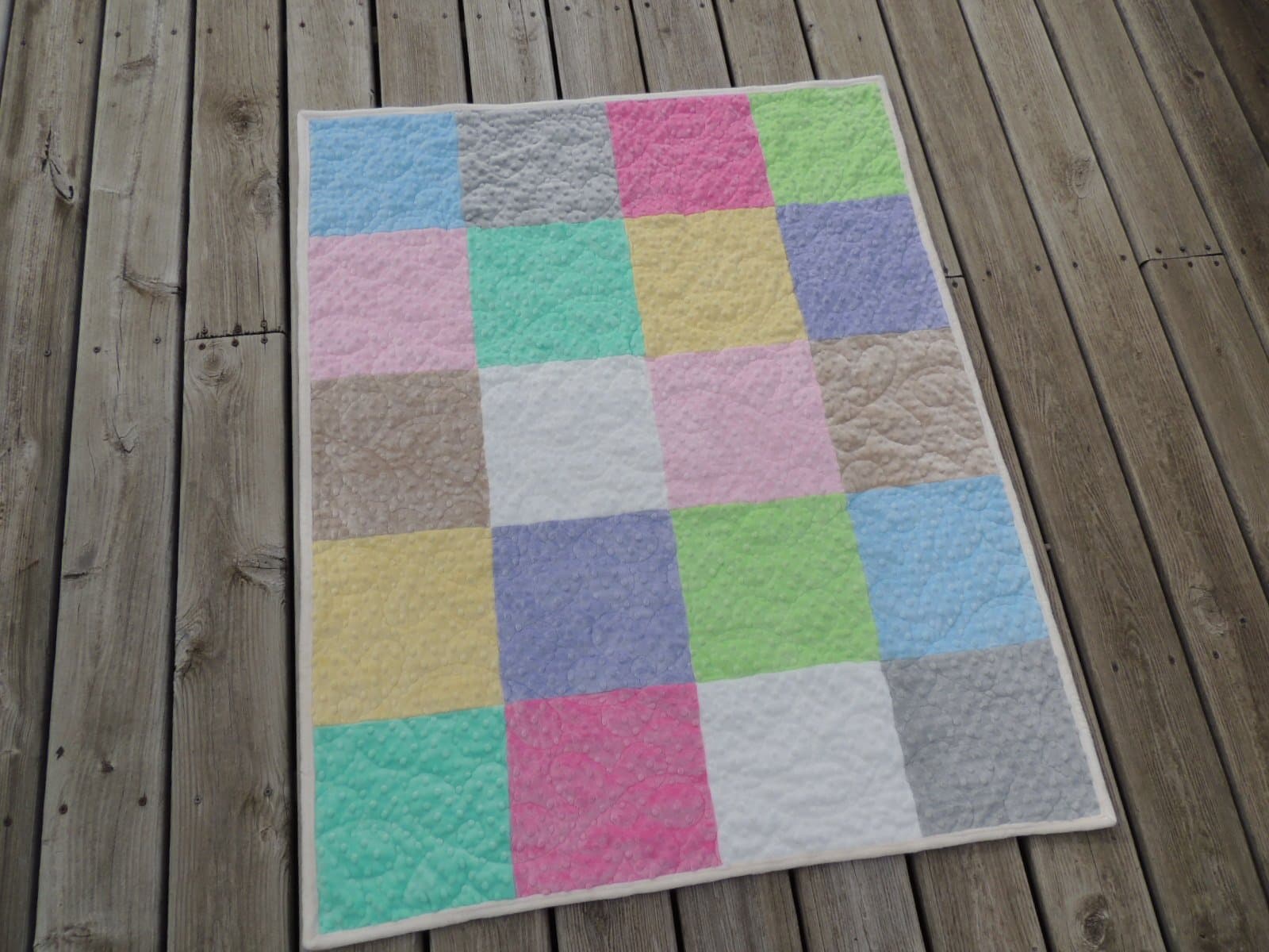 Pastel All Minky Sherpa Teen Girl Womens Lap Quilt Faux Fur Mink Fabric