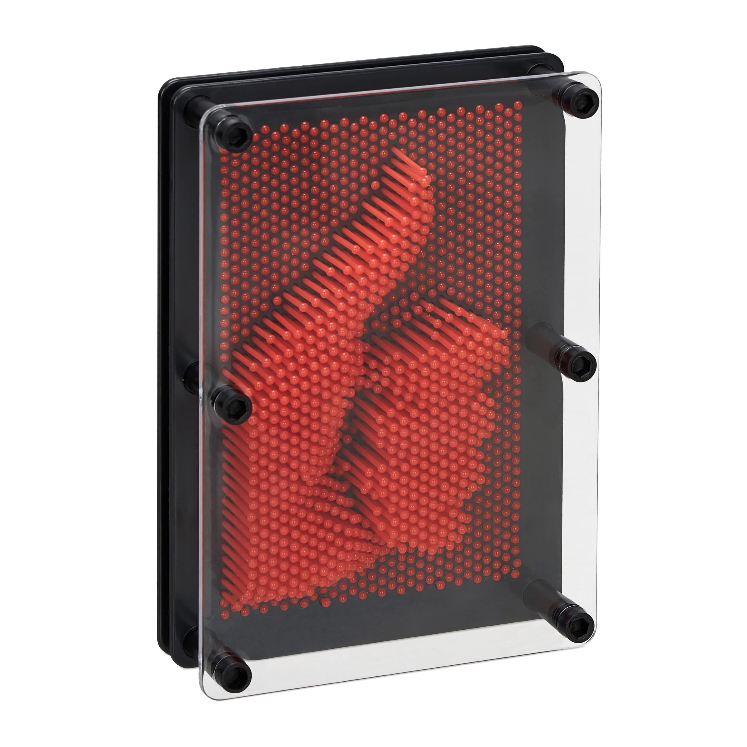 RelaxdaysPicture Pinart, Retro Game, 13 x 18 cm, 3D Print, Desk Decoration, Nail Board Pinpressions, Red, 18 x 13 x 7,5 cm