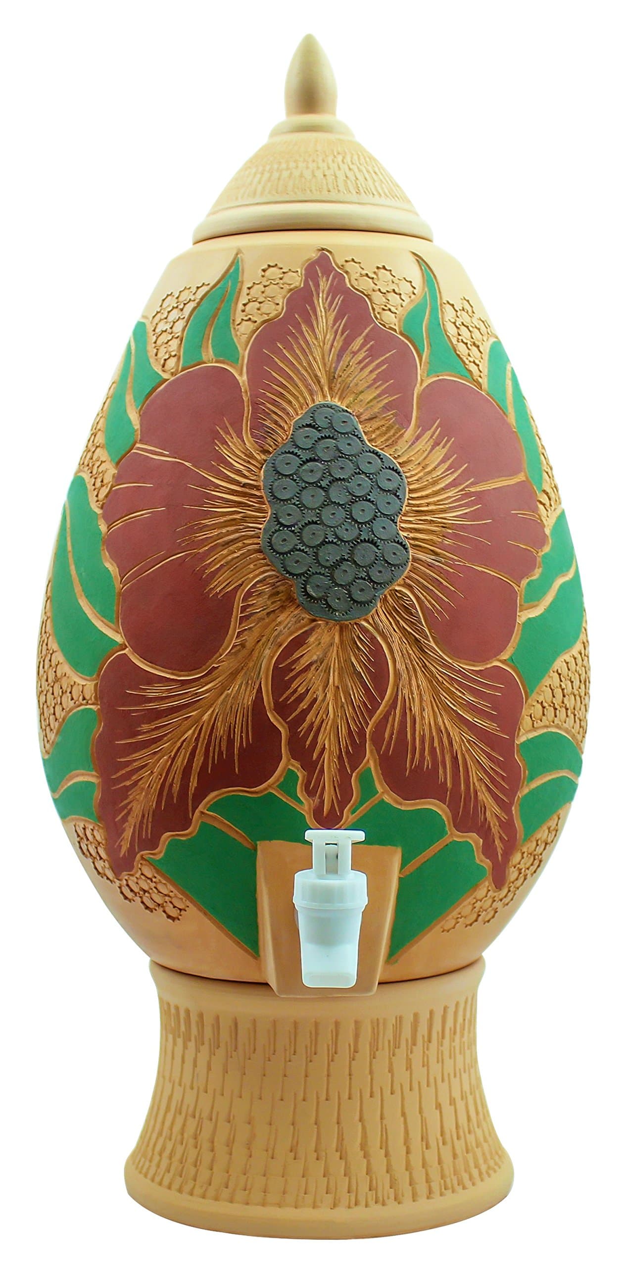 Clay Earthen Terracotta Mud Pot Mineralized Alkaline Drinking Water Dispenser Water Crock Water Cooler (Multicolor)