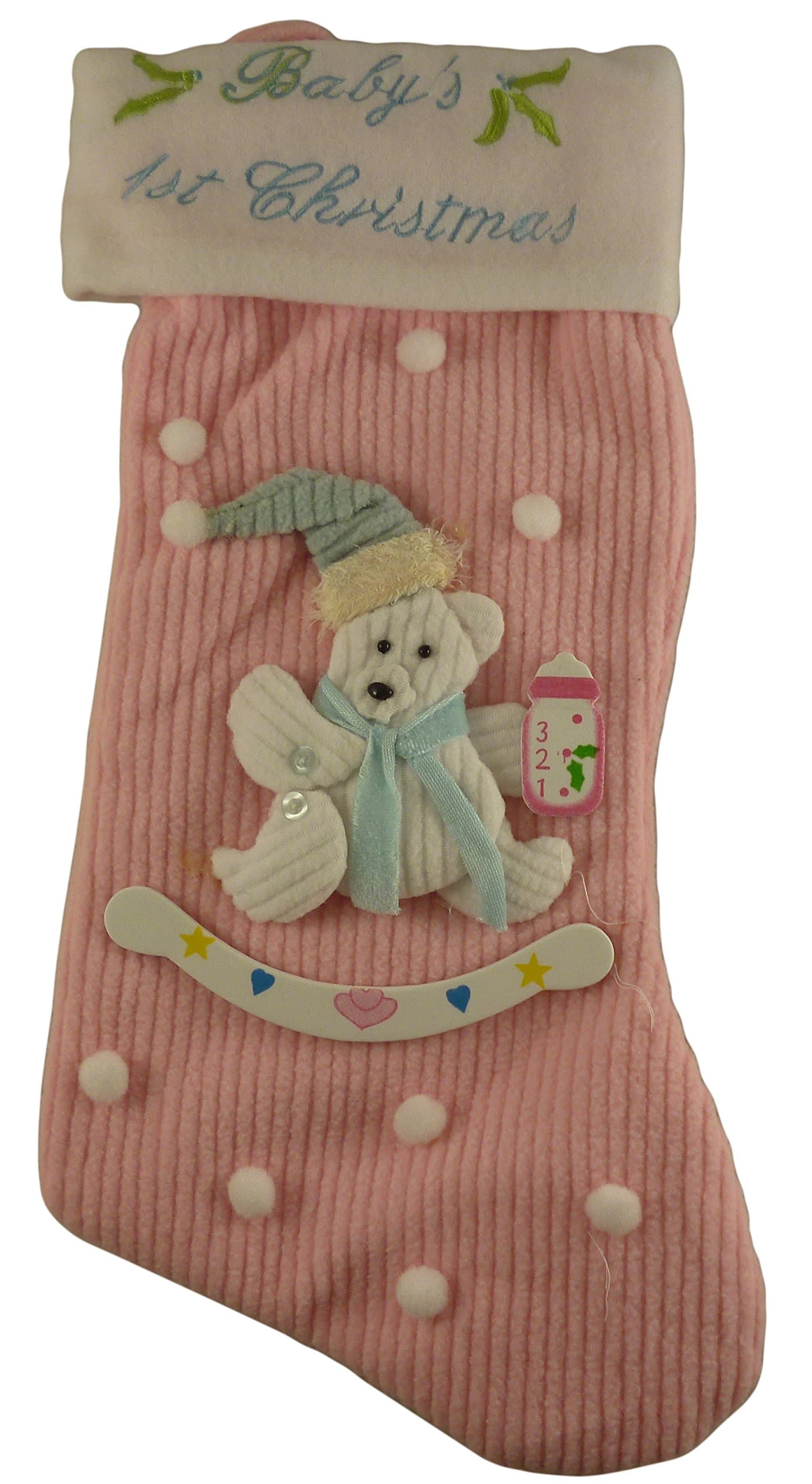 Toyland 38cm Babies 1st Christmas Stocking - Baby Girl - Christmas Stocking