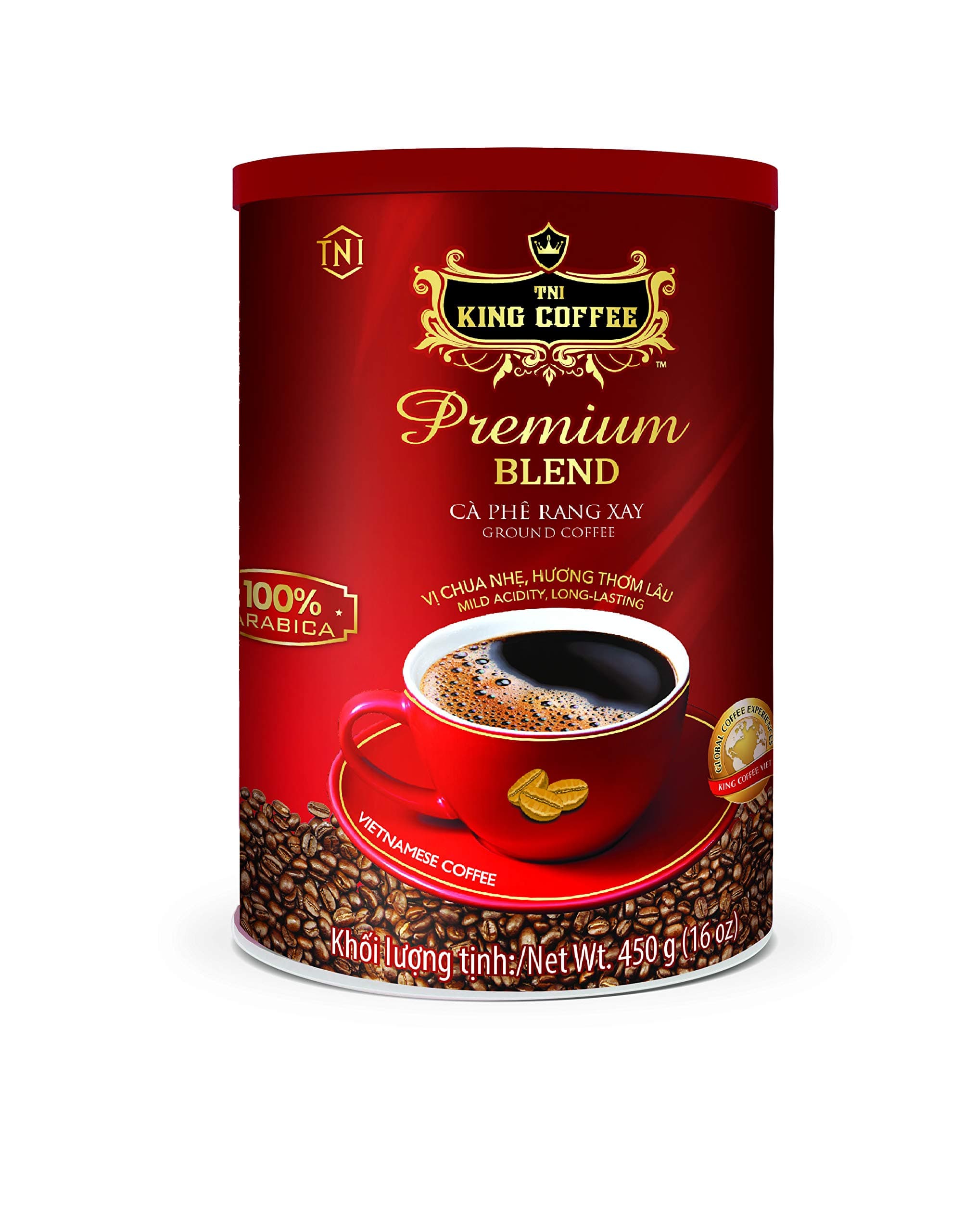 KING COFFEE PREMIUM BLEND ground coffee 450g - 100% ARABICA | Mild Acidity & Long-Lasting Aroma