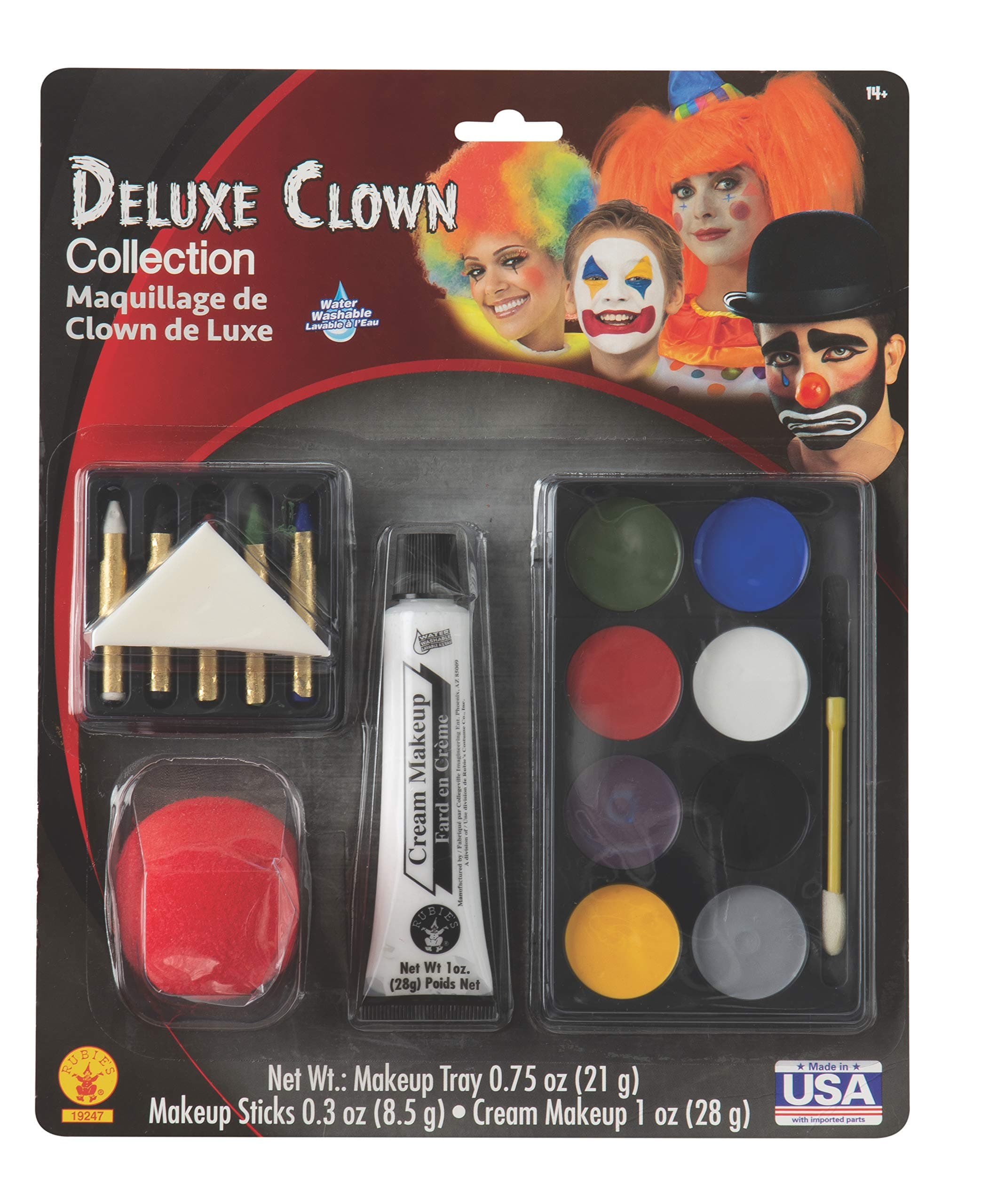 Clown Deluxe Make Up Kit for Adults, Unisex One Size