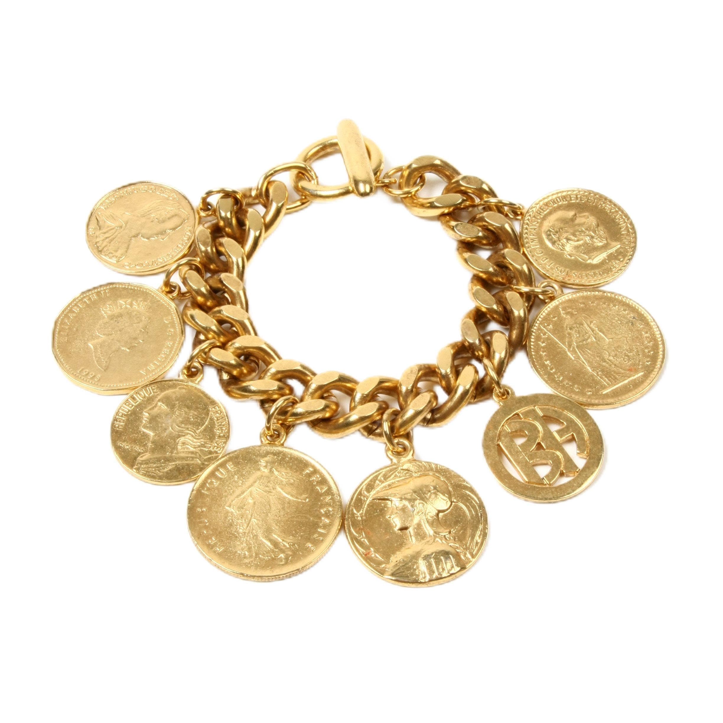 Ben-Amun "Moroccan Coins" Bracelet, Vintage, Elegant, Luxury Jewelry For Women, 7 inch", 24k Gold