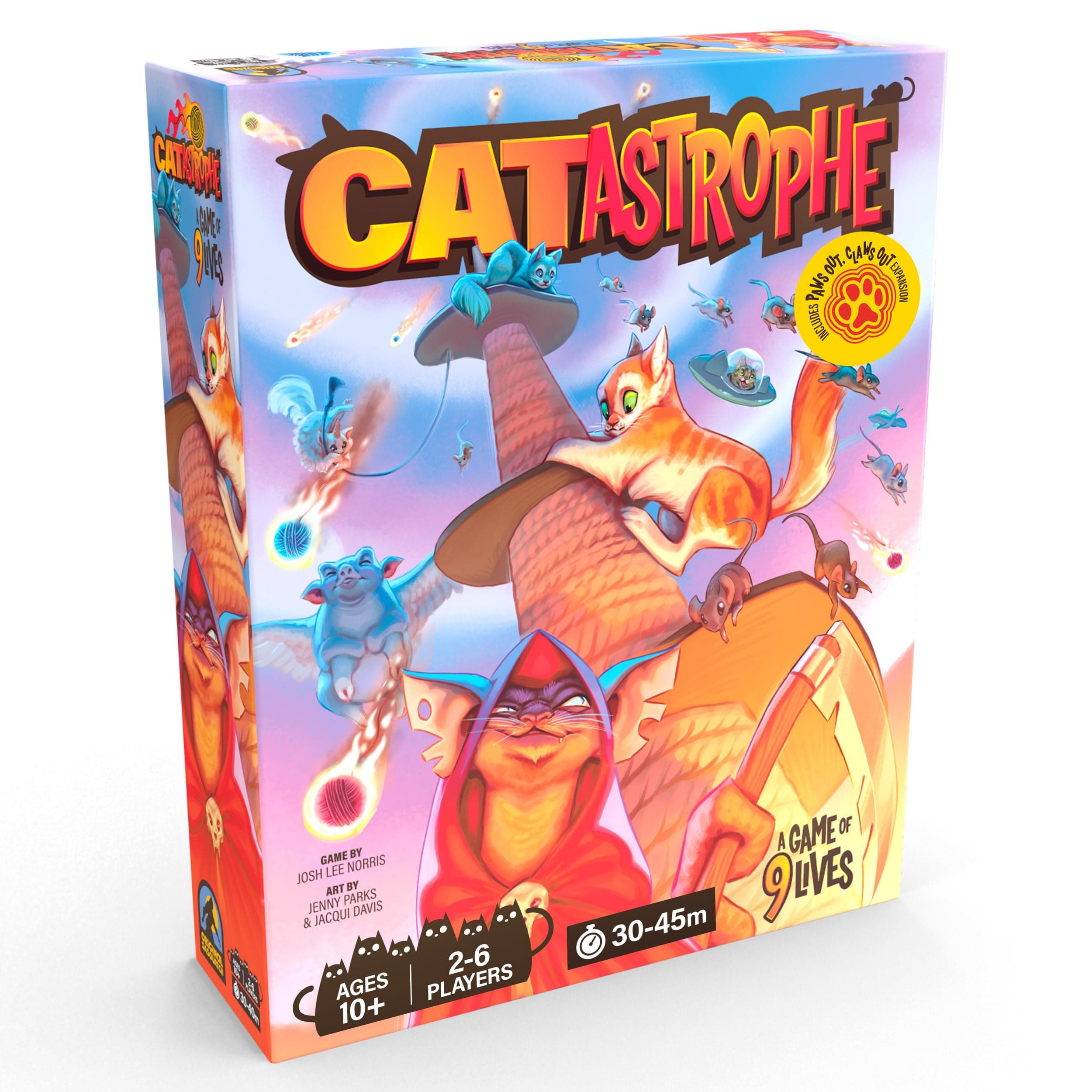 CATastrophe A Game of 9 Lives with Paws Out Expansion Pack! | The Purrfect Board Game for Family Night and Cat Lovers | Ages 10+ | 2-6 Players